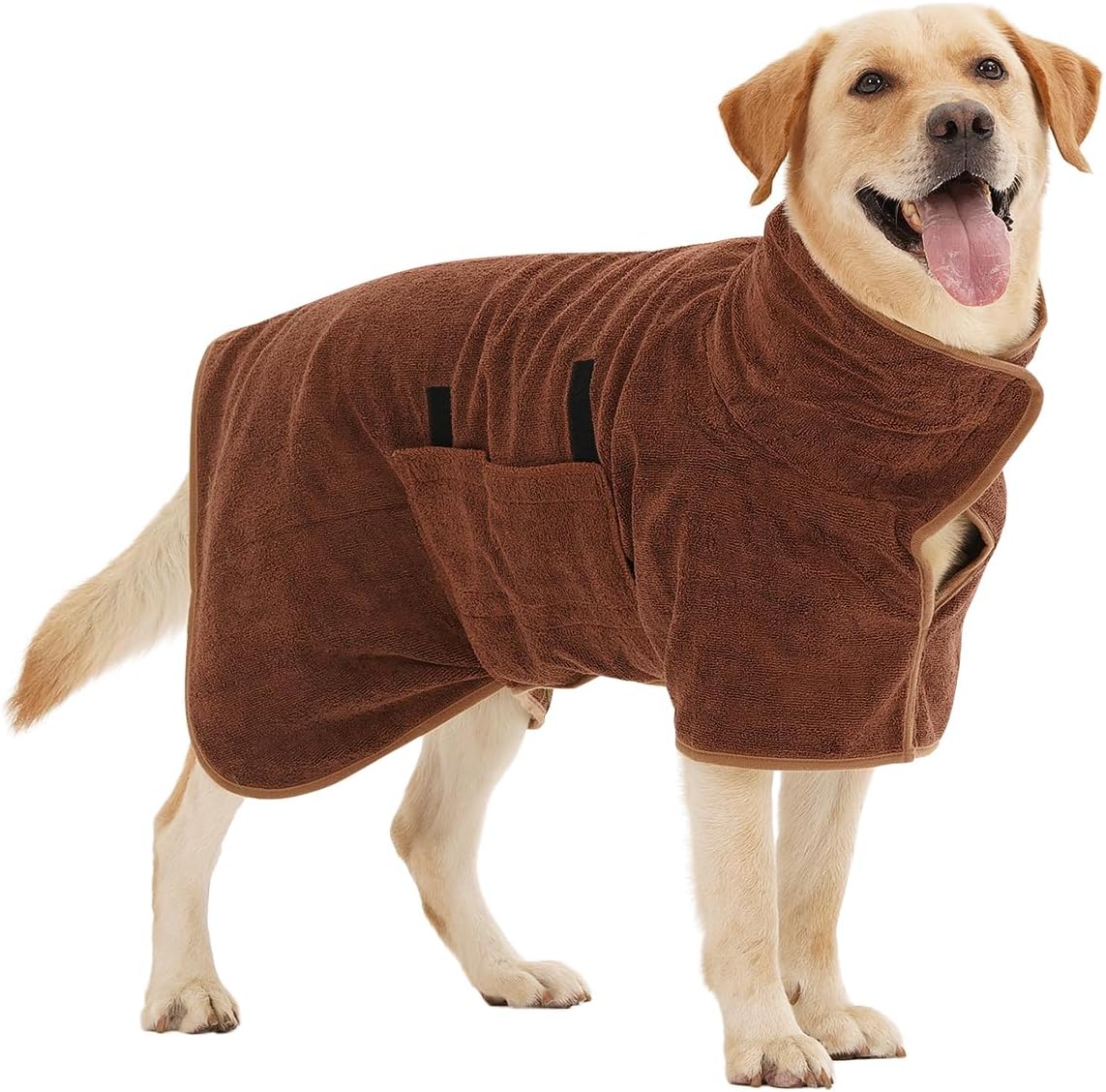 HezzLuv Super Absorbent Pet Bathrobe, Microfiber Dog Drying Coat Dog Robe Towel,...