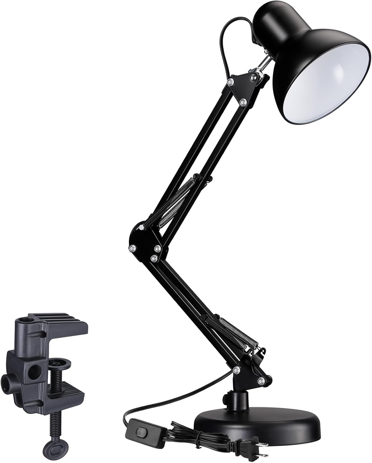 TORCHSTAR Metal Desk Lamp with Clamp, Swing Arm , Architect Adjustable Gooseneck...