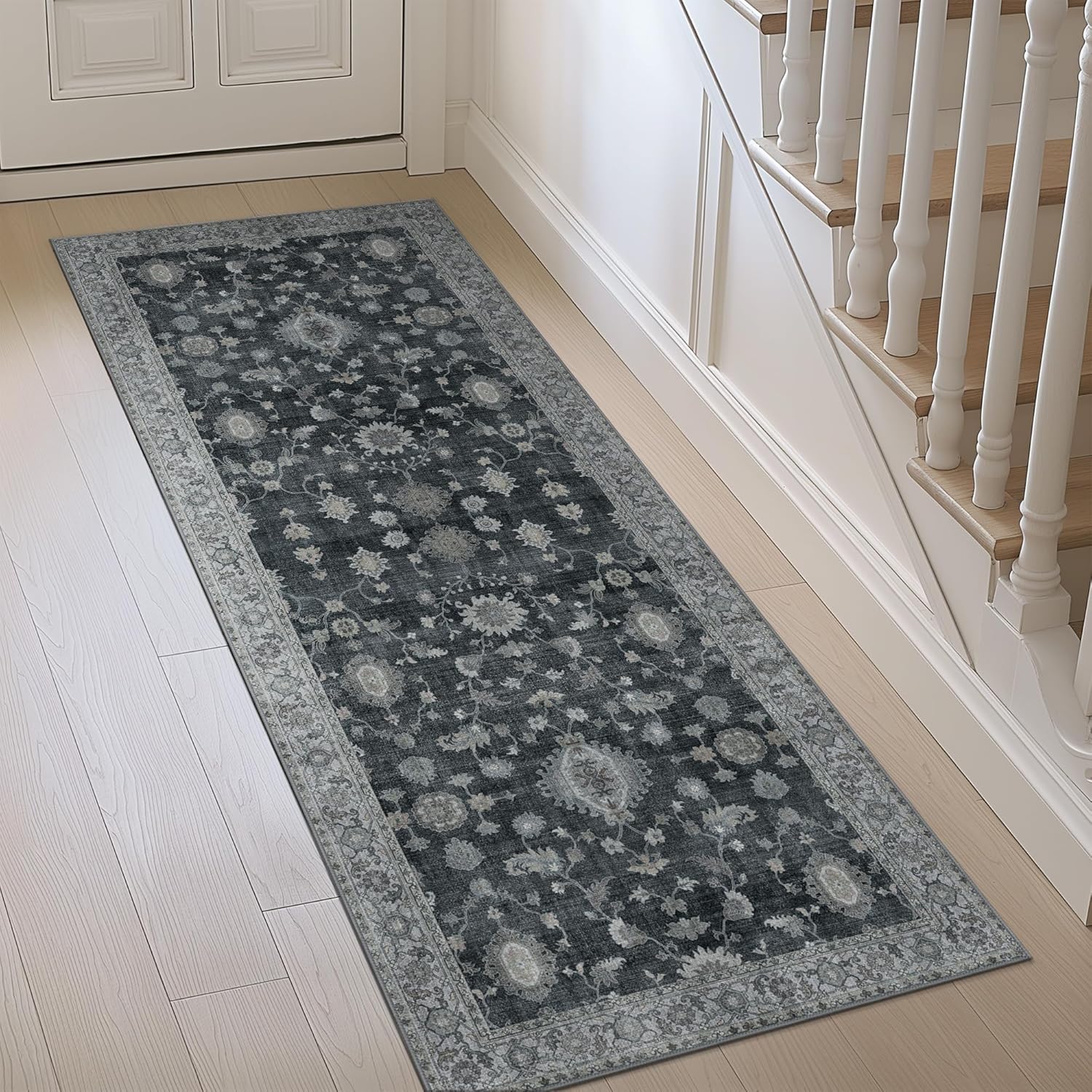 GENIMO Runner Rug for Hallways Machine Washable, 2x10 Non Slip Boho Vintage Ligh...