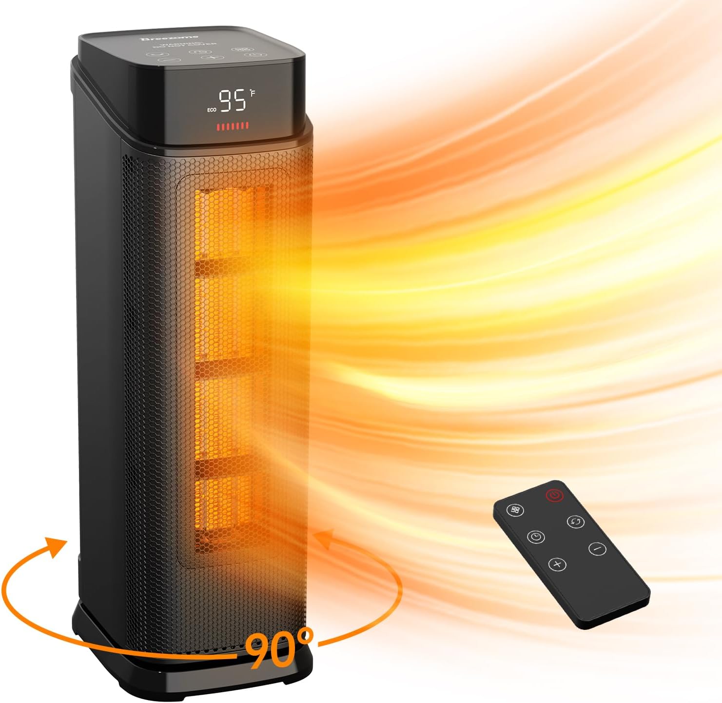 BREEZOME Space Heater Indoor, 1500W PTC Electric Heaters for Home with Thermosta...