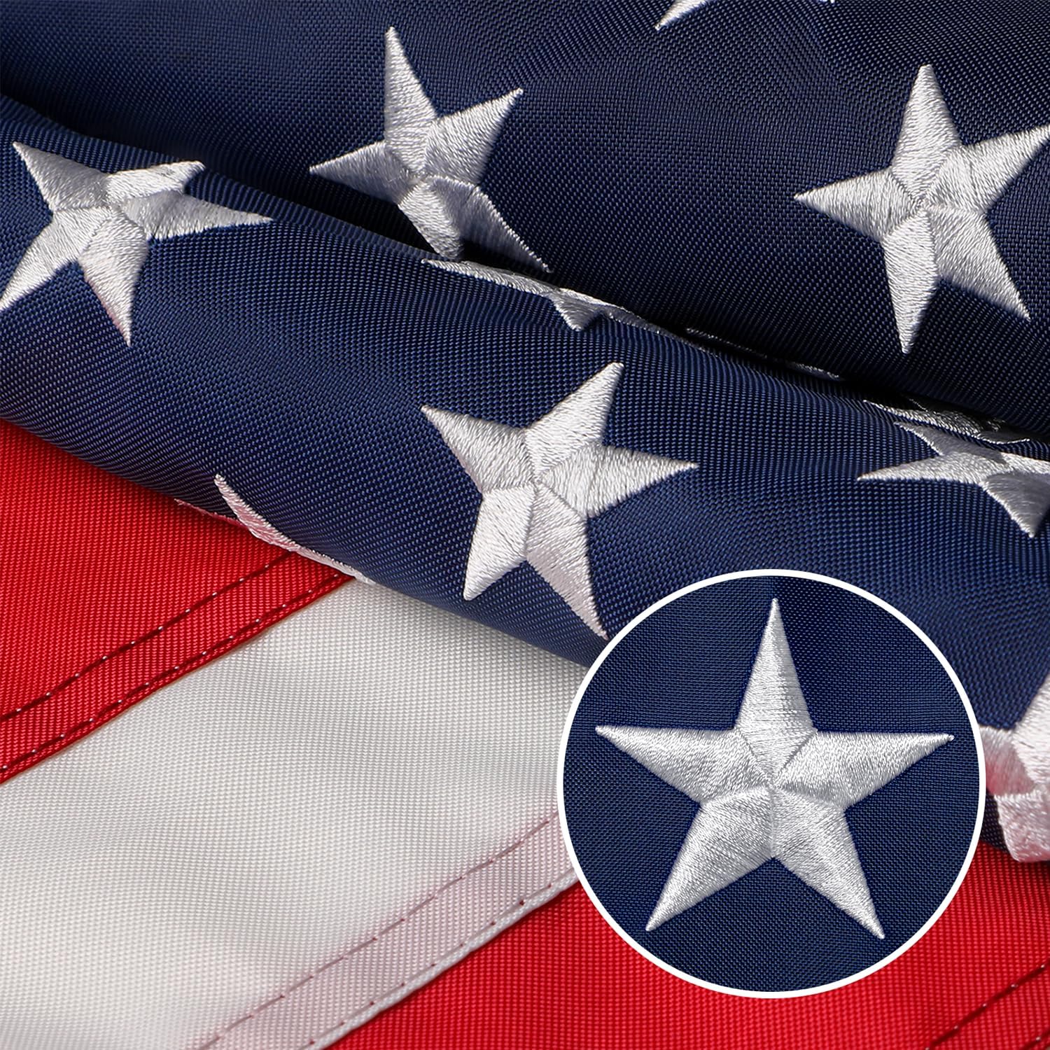 American Flag 3x5 Outdoor, 210D 3x5 Flags Outside, Made in USA Heavy Duty Spun P...