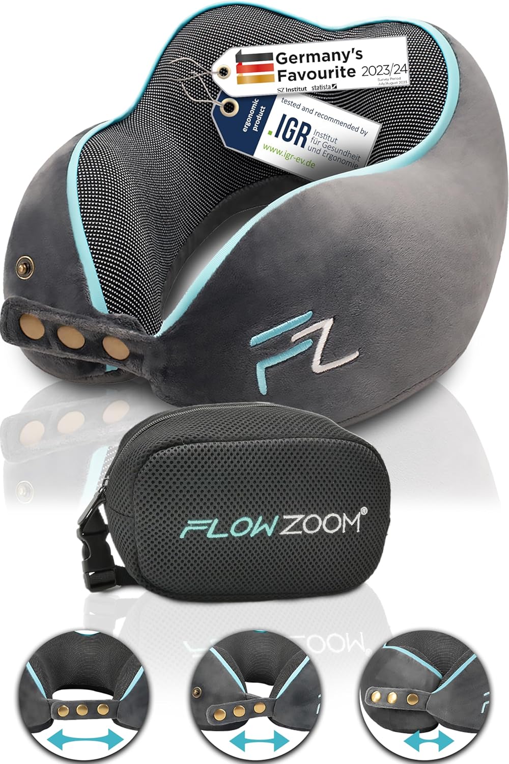 Travel Pillow Memory Foam - Airplane Neck Pillow for Long Flight - Travel Pillow...