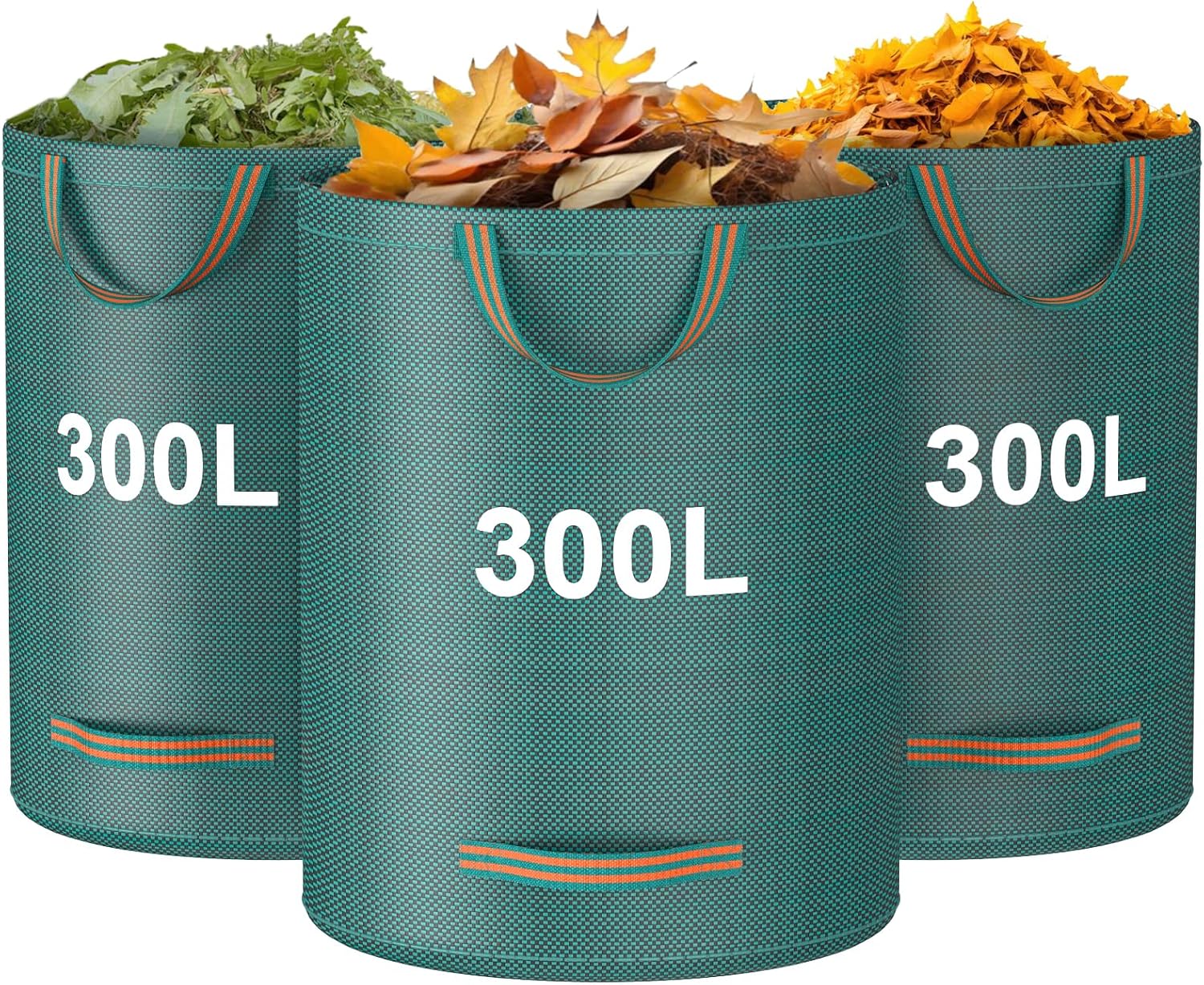 Mokani Garden Waste Bags, 300L x 3 Garden Bags Heavy Duty with Handles, Reusable...