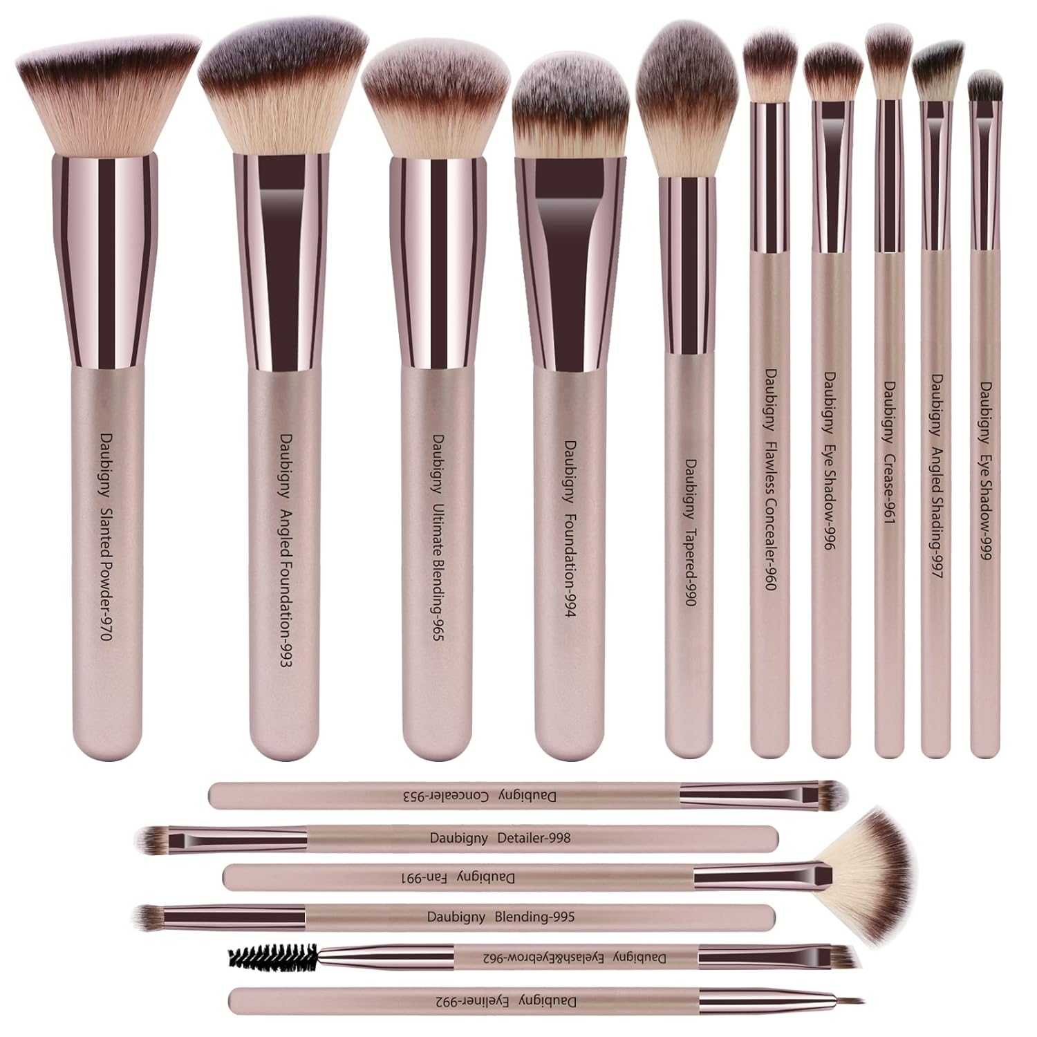 Makeup Brushes, Daubigny 16Pcs Complete Premium Synthetic Makeup Brush Set with...
