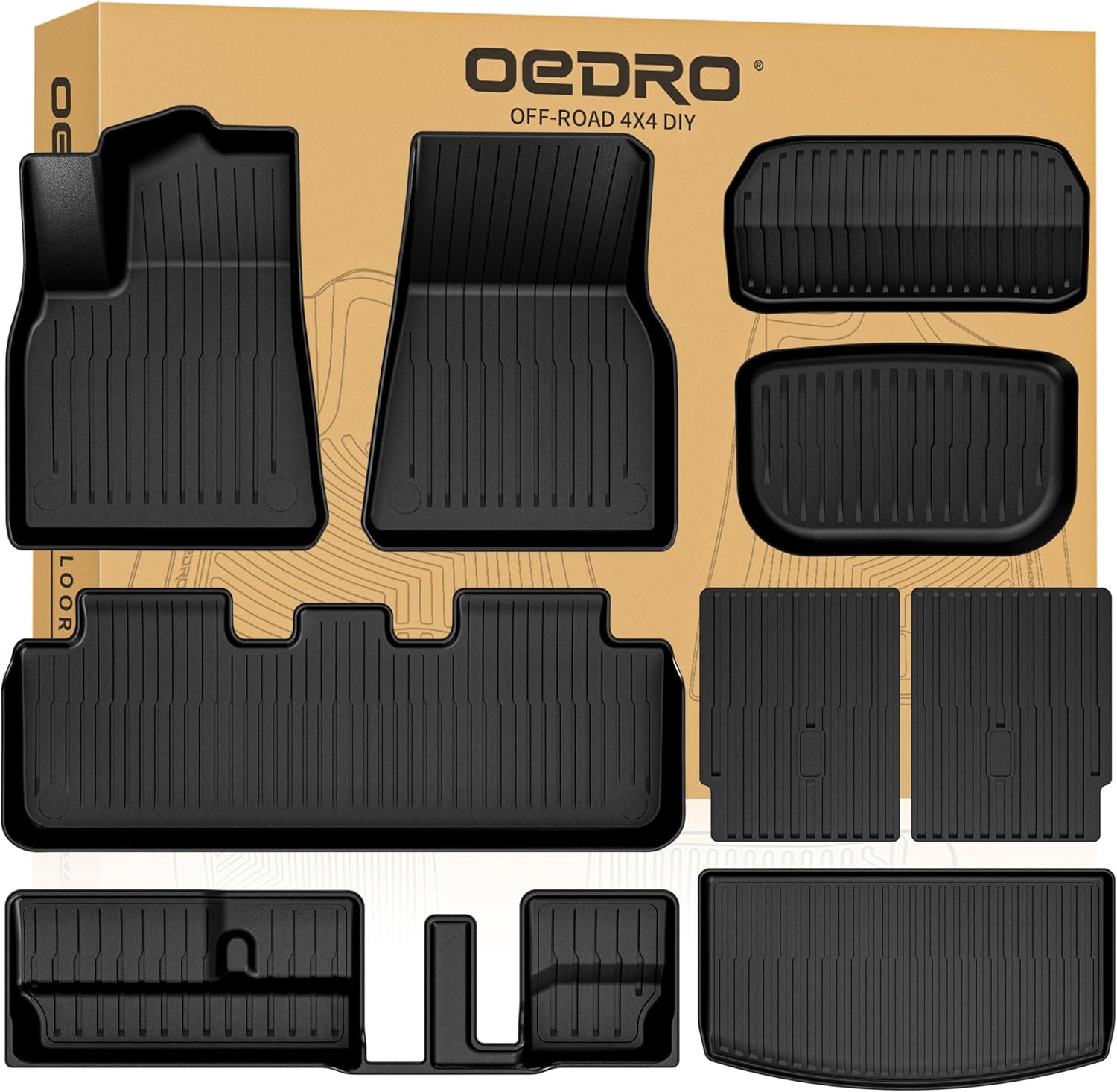 OEDRO Floor Mats Trunk Mat with Backrest Mat for Tesla Model Y 2024-2020 Custom...