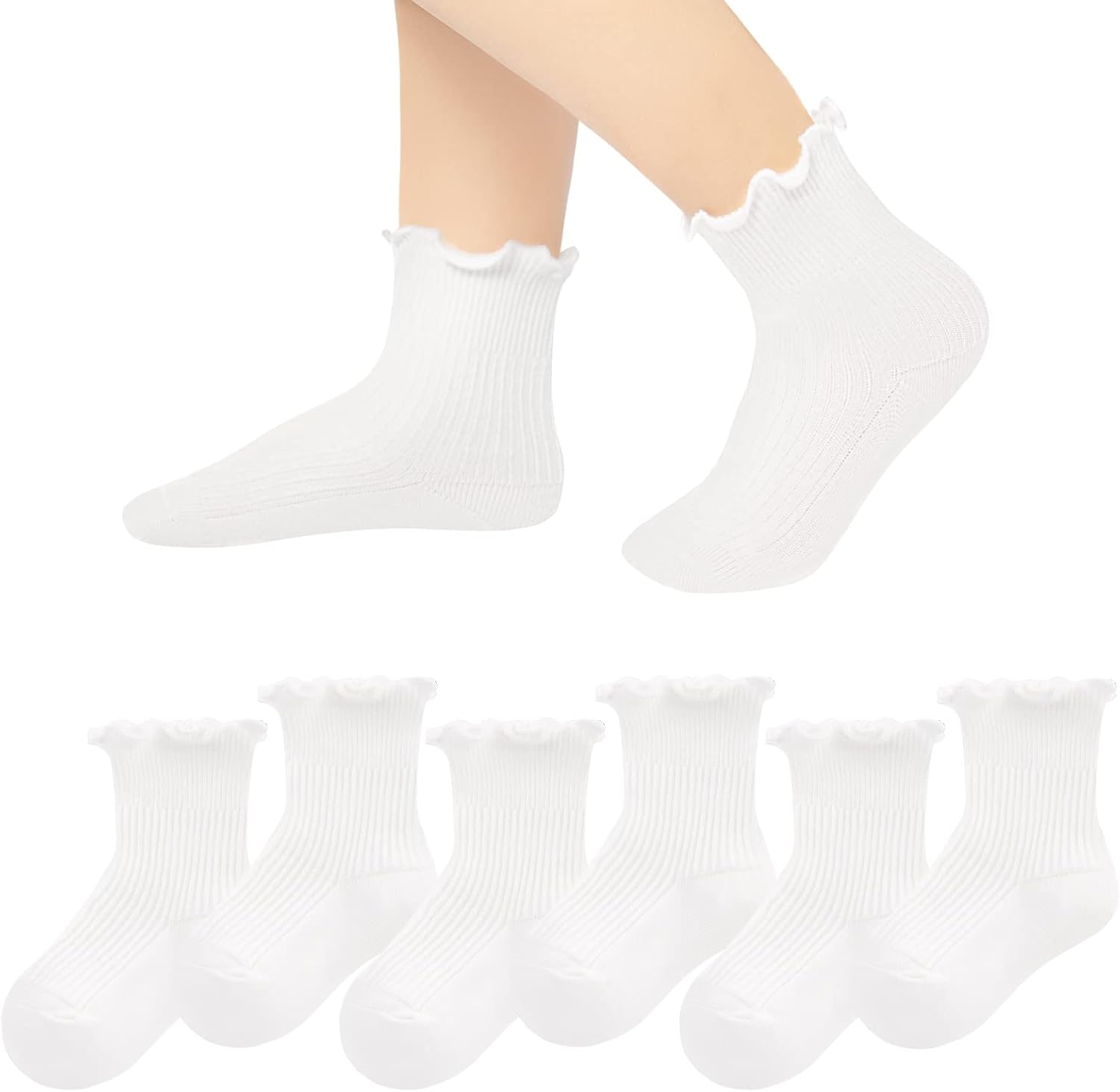 Witwot Baby Girls Boys Ruffles Ankle Socks Toddler Cotton Dress Sock 6M - 7Y 2-4...