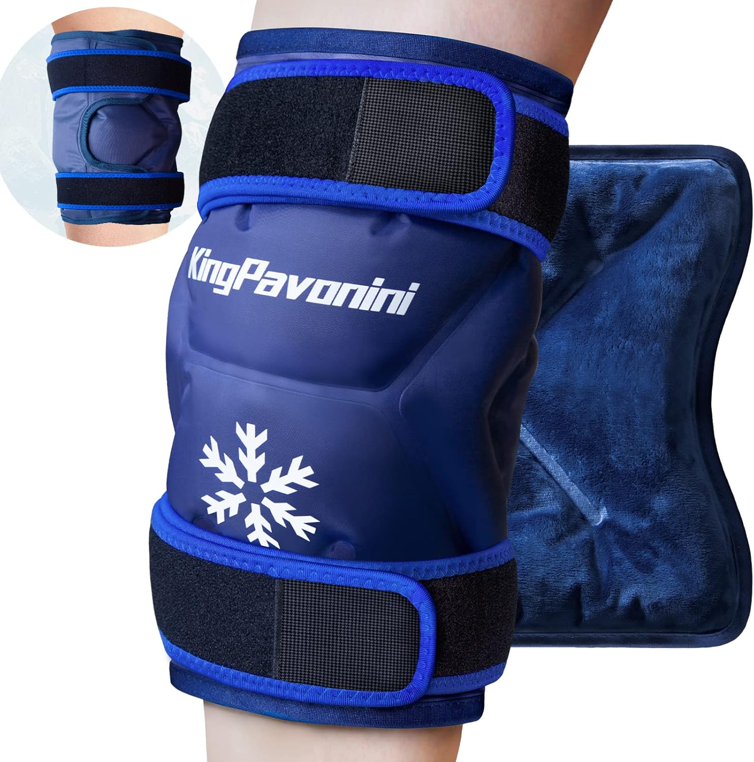 XXL Ice Pack Wrap Around Entire Knee After Surgery, Reusable Gel Large Ice Pack...