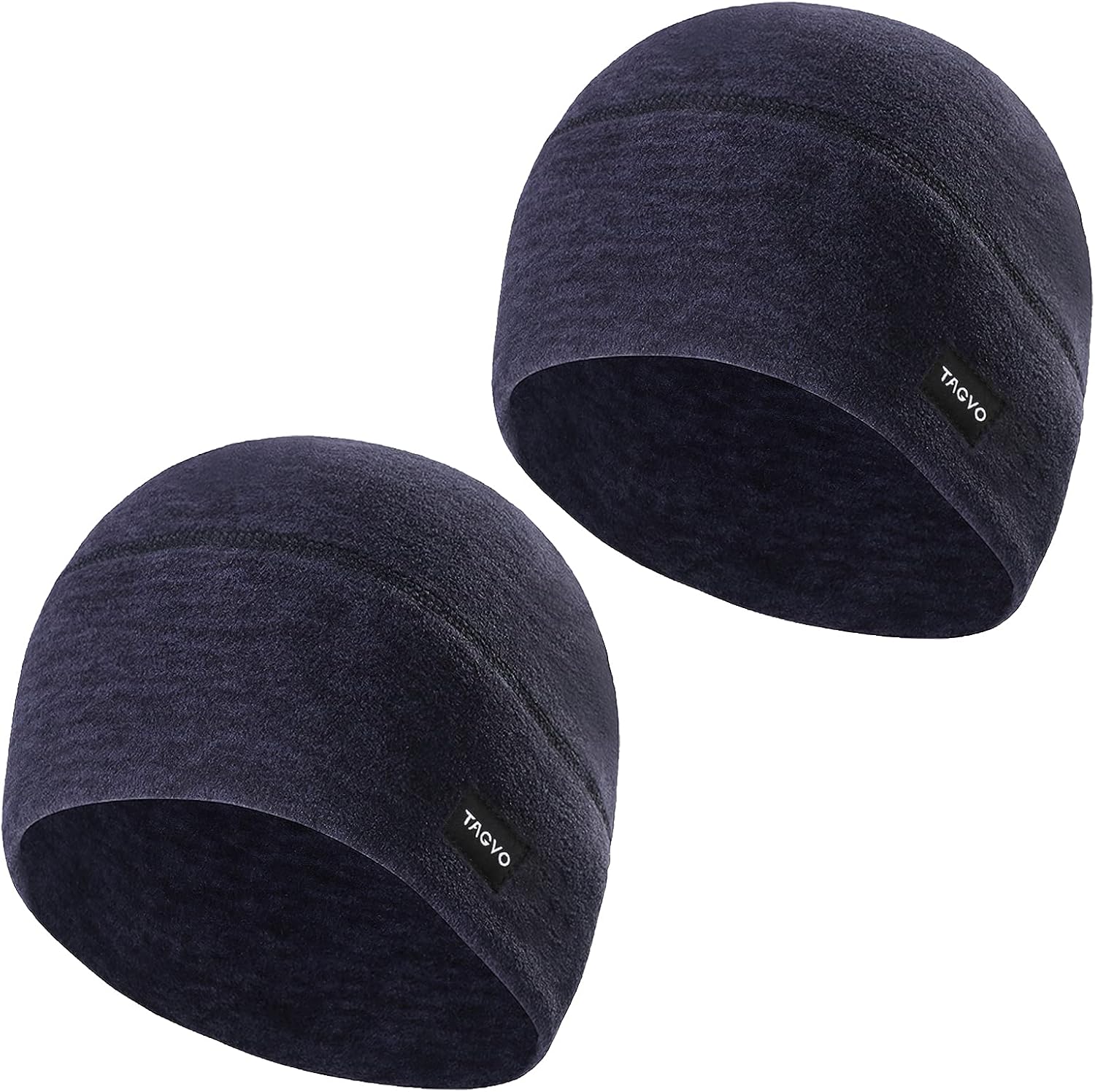 TAGVO 2 Packs Winter Thermal Fleece Running Hat, Beanie Cap Headwear with Ear Co...