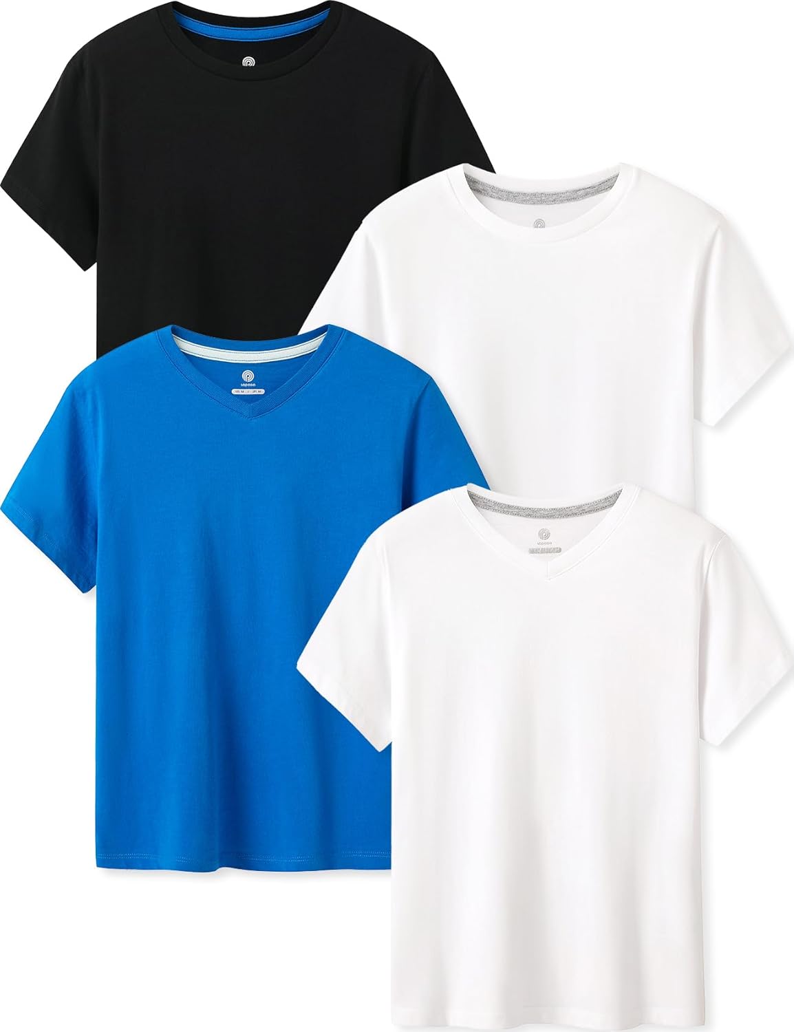 LAPASA Kids T-Shirts Short Sleeve (4 Pack) 100% Cotton Plain Top Tees Boy & Girl...