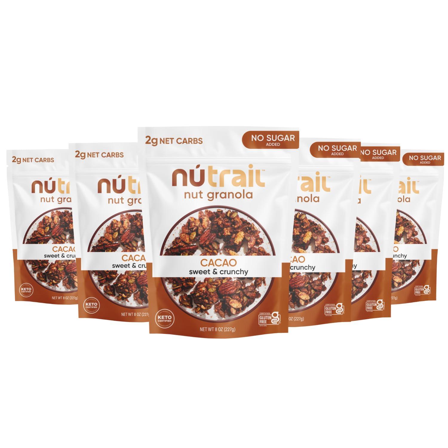 NuTrail Nut Granola, Cacao, No Sugar Added, Gluten Free, Grain Free, Keto, Low C...