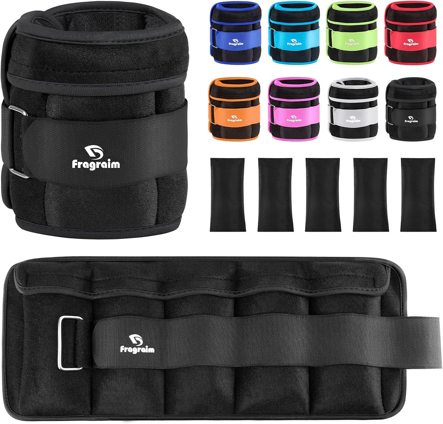 Fragraim Adjustable Ankle Weights for Women Men Kid 1-1.5/2/3/4/5/6/8/10 kg Pair...