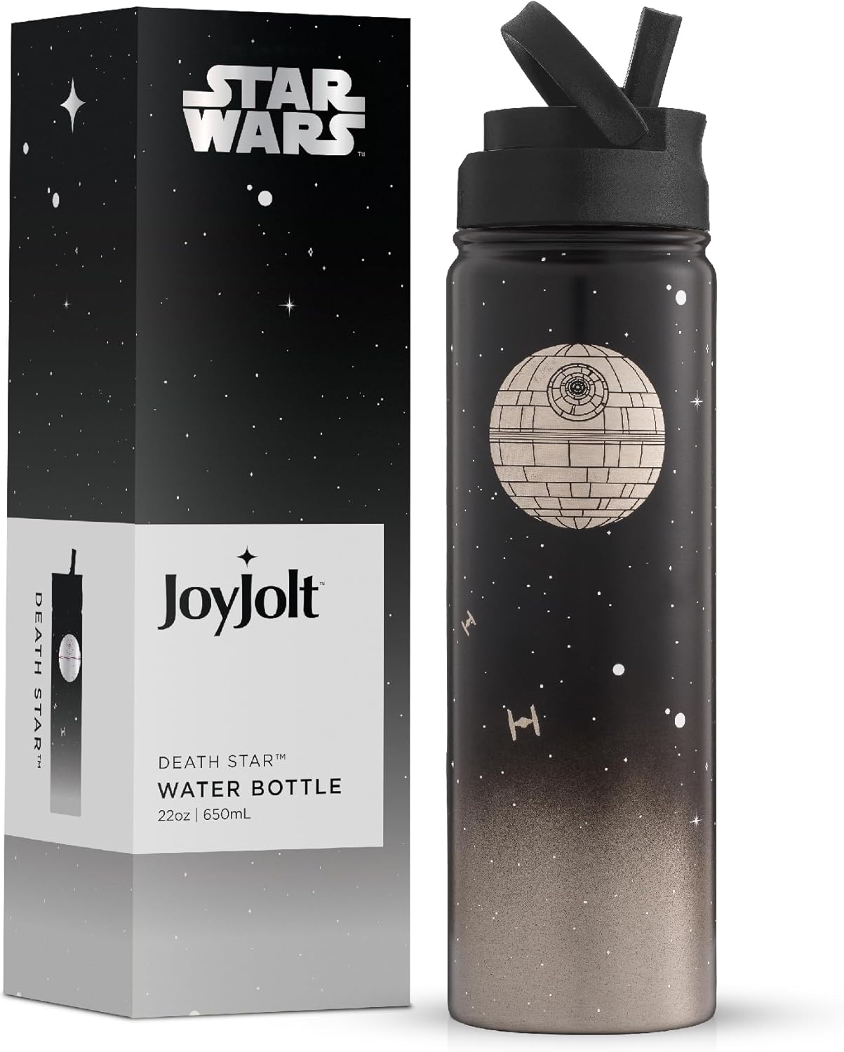 JoyJolt Stainless Steel 22 oz Star Wars Water Bottle with Straw Lid, BPA-Free Sp...