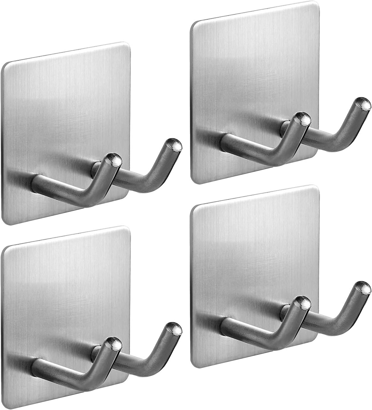 JS self Adhesive Hooks Razor Holder 4 Pack Sticky Hanger Stainless Steel Storage...