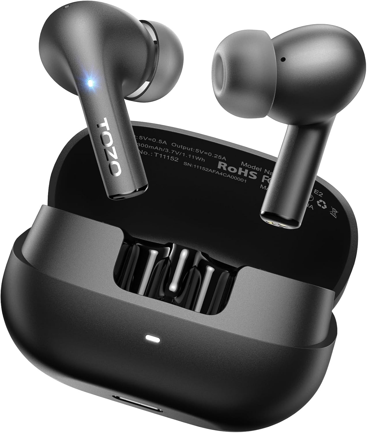 TOZO E2 Wireless Earbuds with 2 Mics AI Call Noise Cancellation, 10mm Drivers wi...