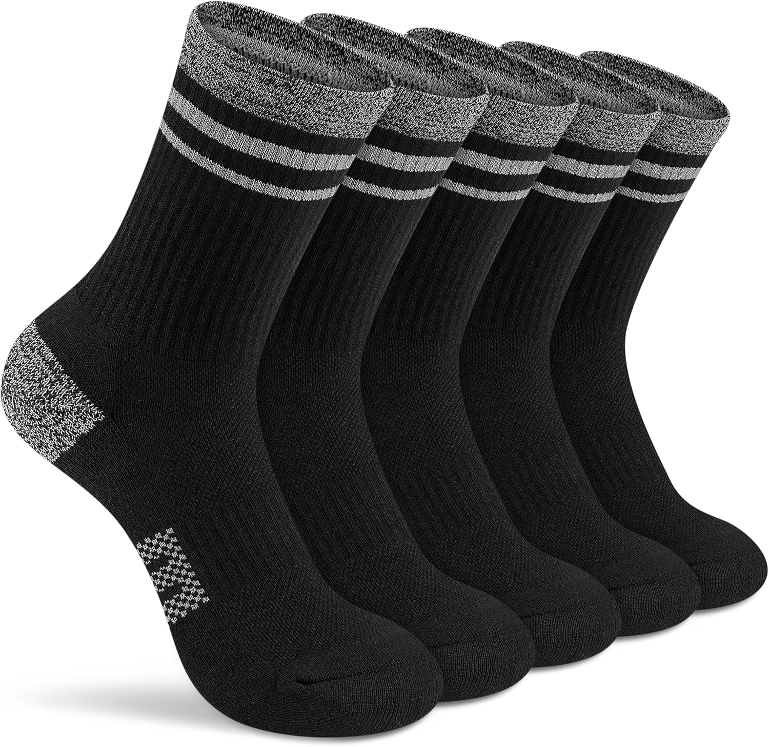 Gonii Crew Socks Women Hiking Running Athletic Cushioned Compression Socks 5-6 P...