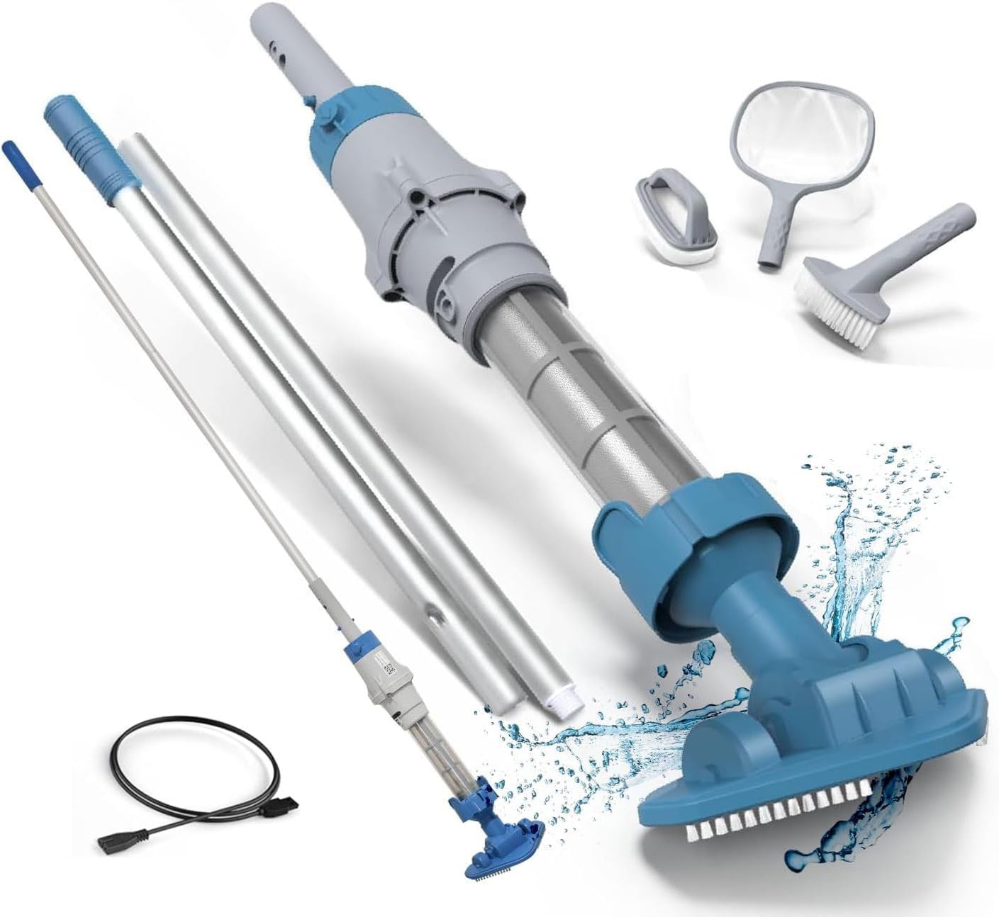 KOKIDO 5 in 1 Rechargeable Spa Hot Tub Vacuum Cleaner Set with 3 Hand Tools, IPX...