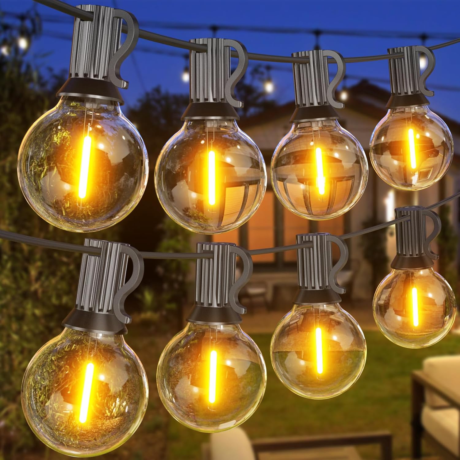 SUWIN 120FT Outdoor String Lights, G40 LED Festoon Lights Outdoor, IP45 Waterpro...