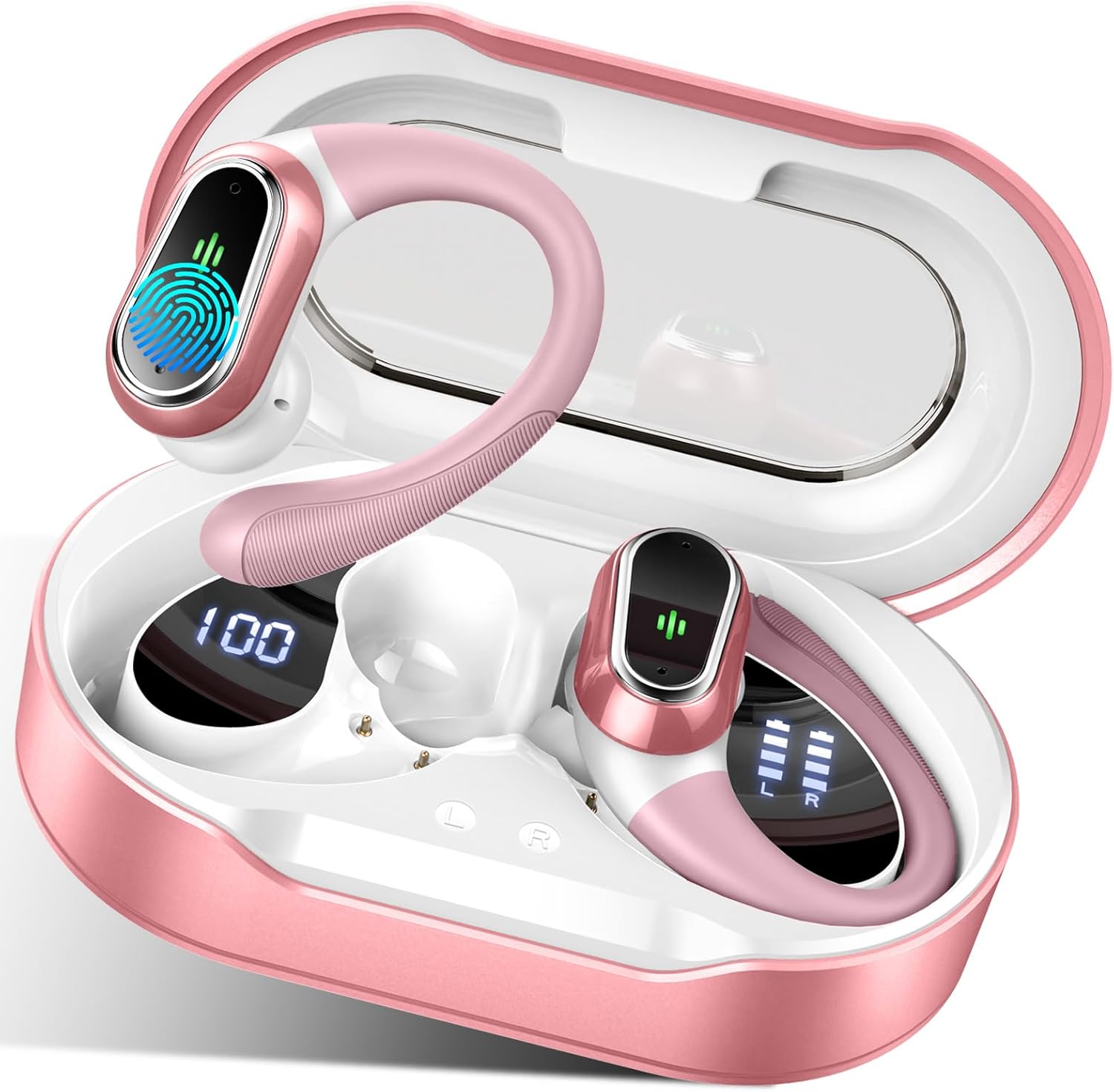 Wireless Earbuds, Bluetooth 5.3 Headphones Sport with 4 ENC Noise Cancelling Mic...