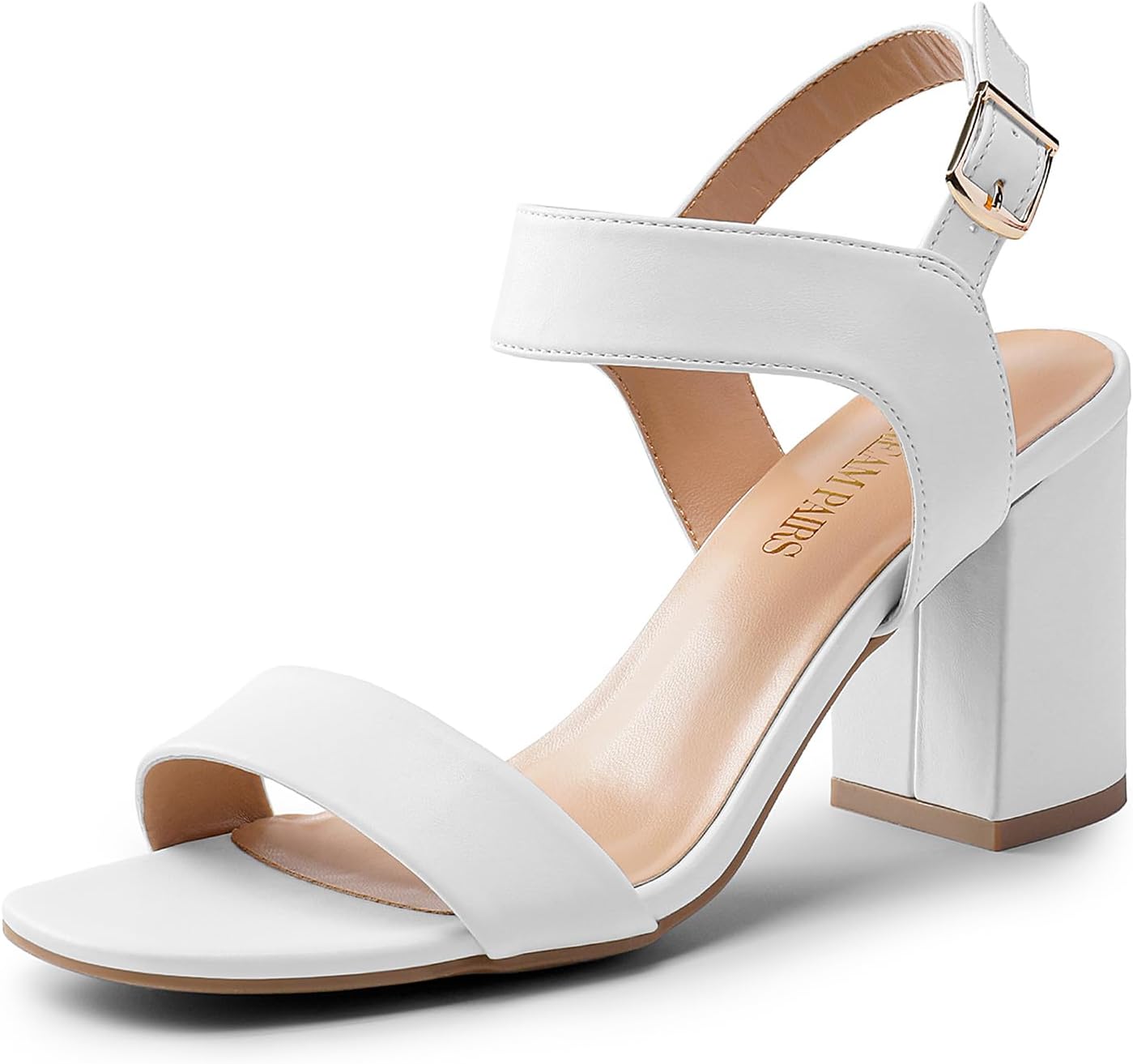 DREAM PAIRS Women's High Chunky Heels Square Toe Block Ankle Strap Dress Comfort...