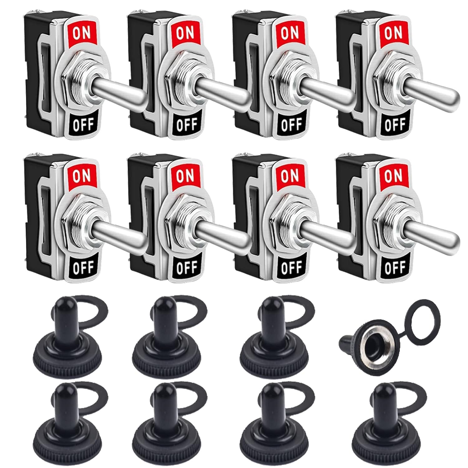 Toggle Switches 8 Pack 2 Pin ON Off SPST Car Rocker Toggle Switches, 20A Heavy D...