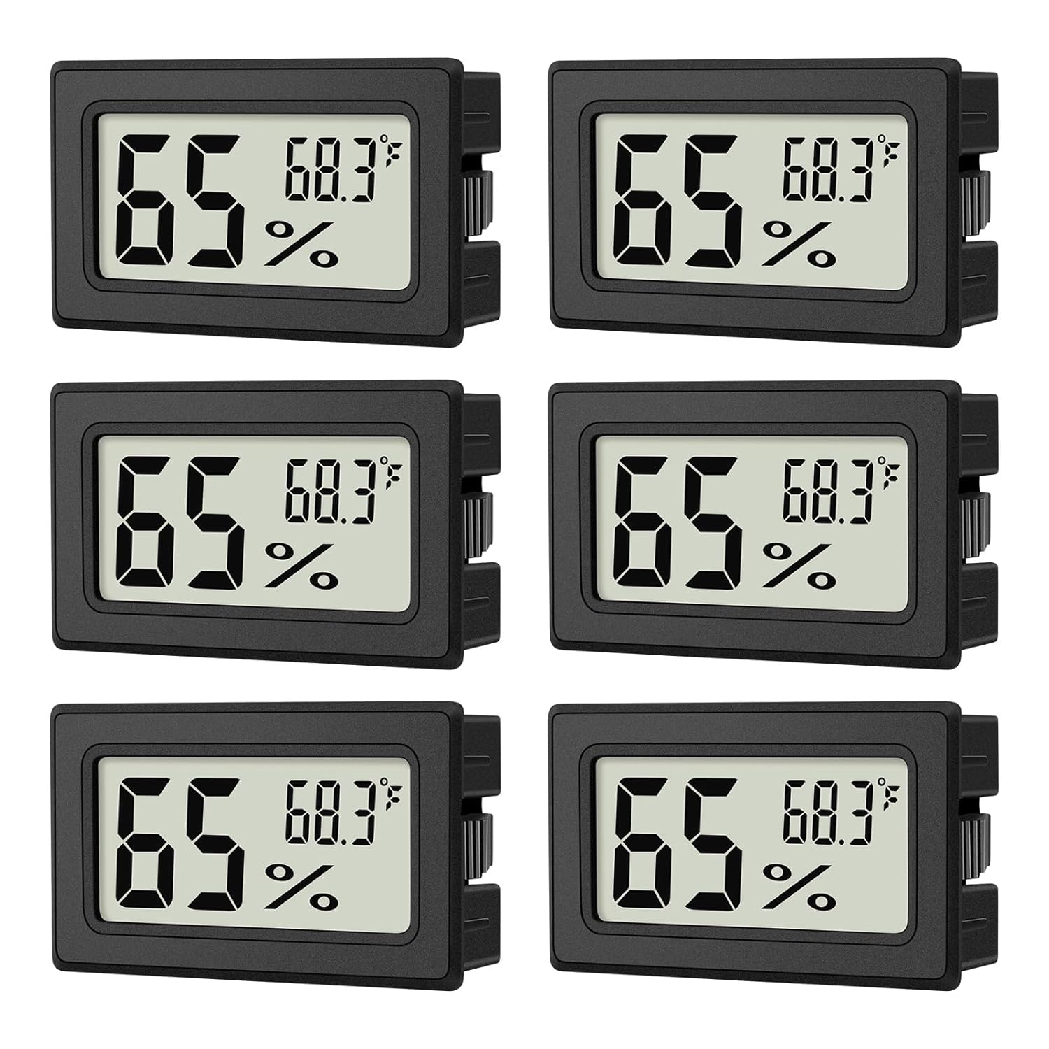 6-Pack Mini Hygrometer Indoor Humidity Meter, Mini Digital Thermometer Humidity...
