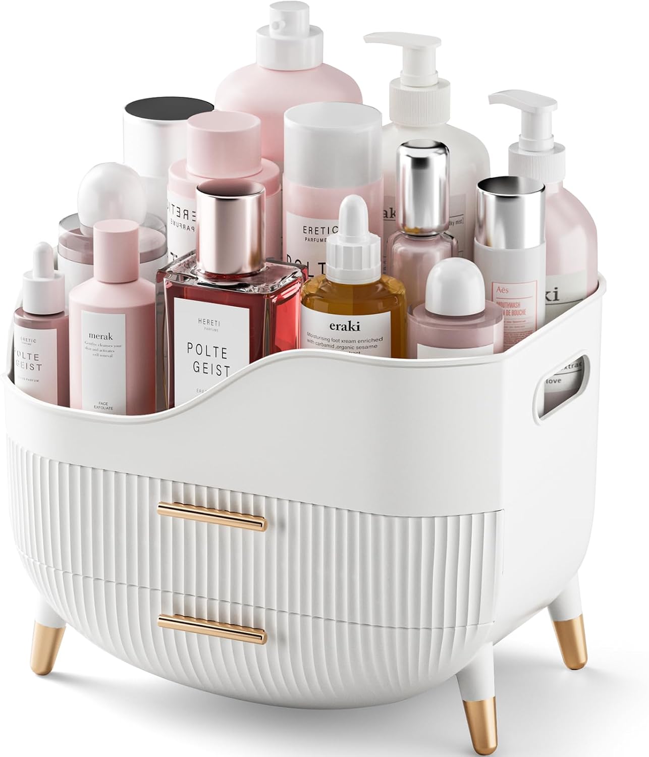 Makeup Organizer with Drawers,Skincare Organizer for Vanity,Storage Box with Han...