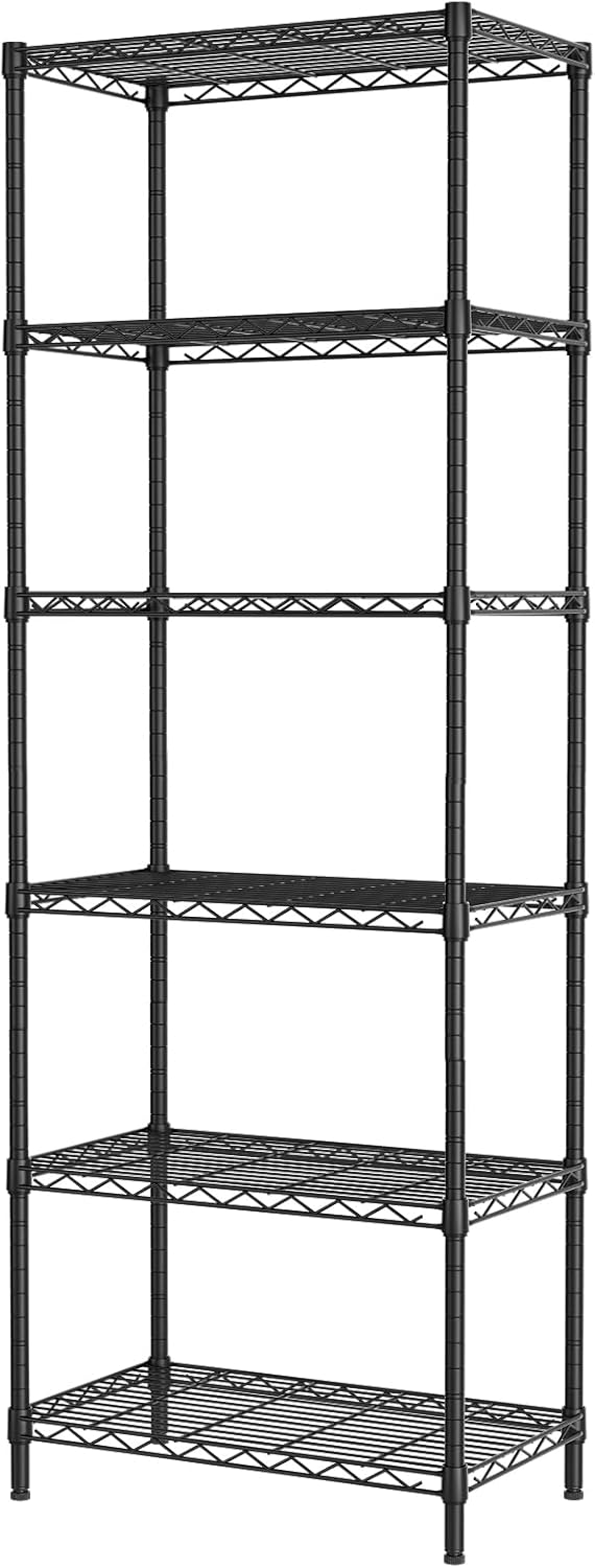 SINGAYE 6 Tier Adjustable Storage Shelf Wire Shelving Unit Metal Shelves Standin...