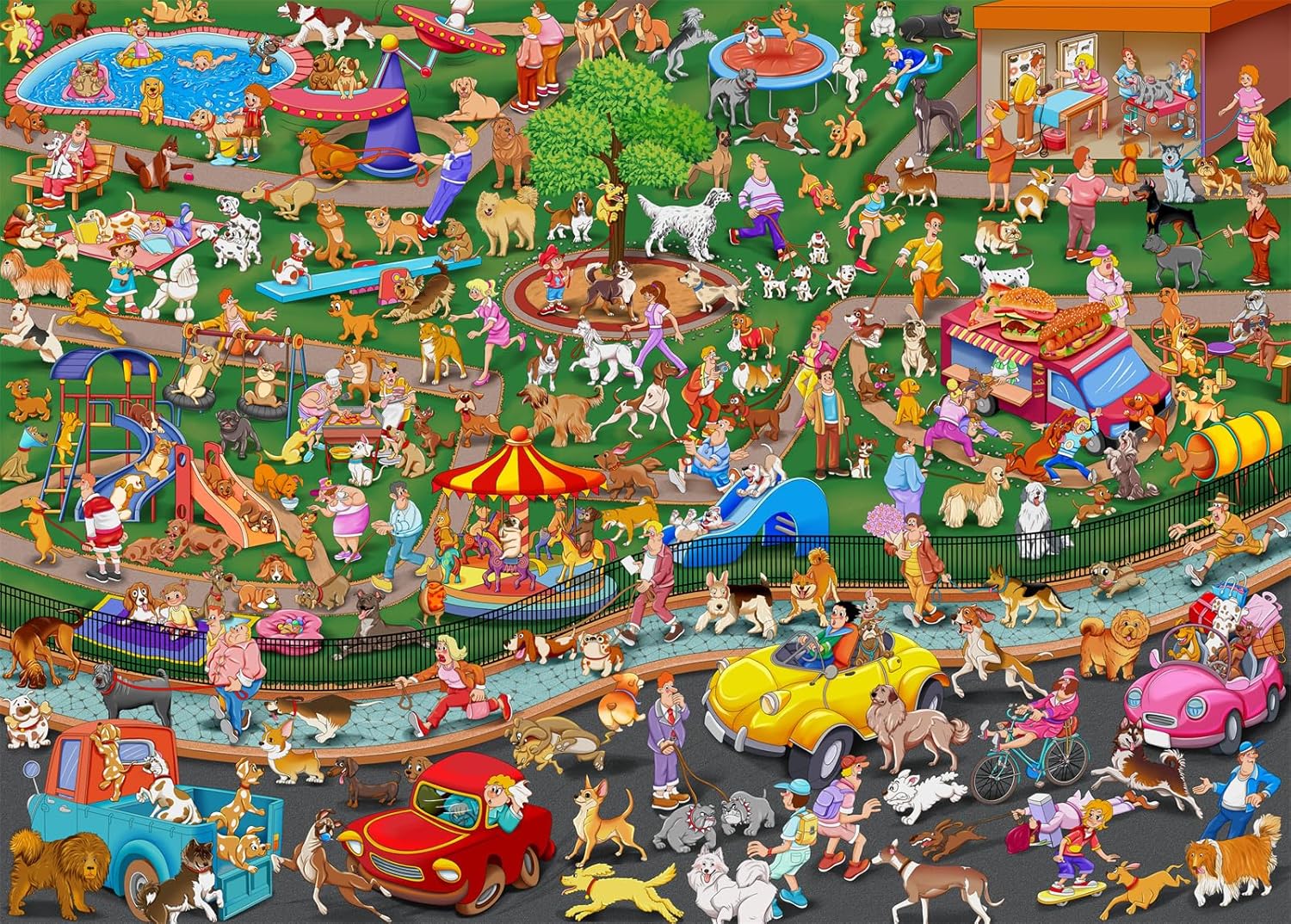 HUADADA The Dog Party Jigsaw Puzzles for Adults 1000 Piece Fun Dogs Park Jigsaws...