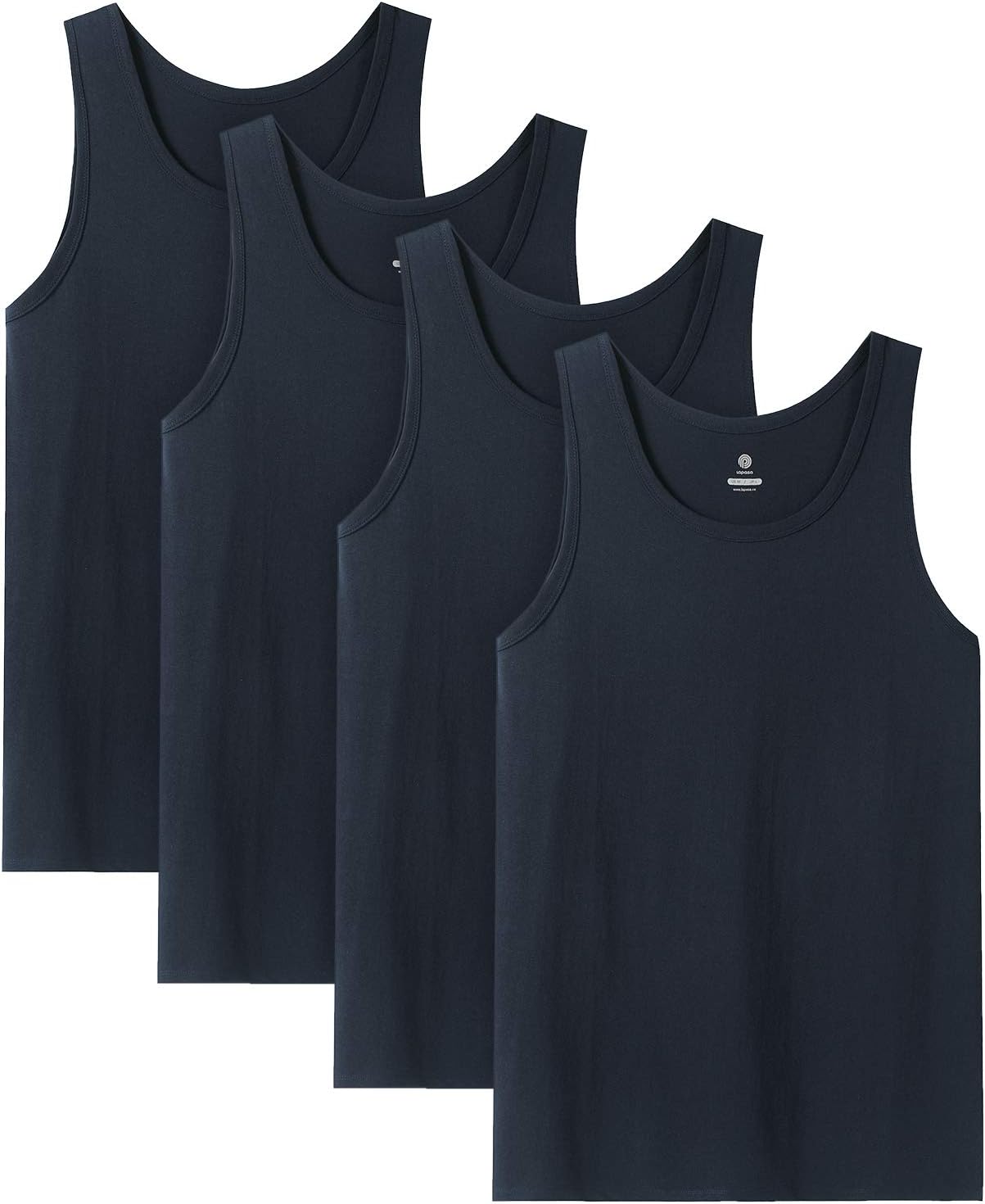 LAPASA Men's 100% Cotton Tank Top Ultra Soft Sleeveless Crewneck Breathable A-Sh...