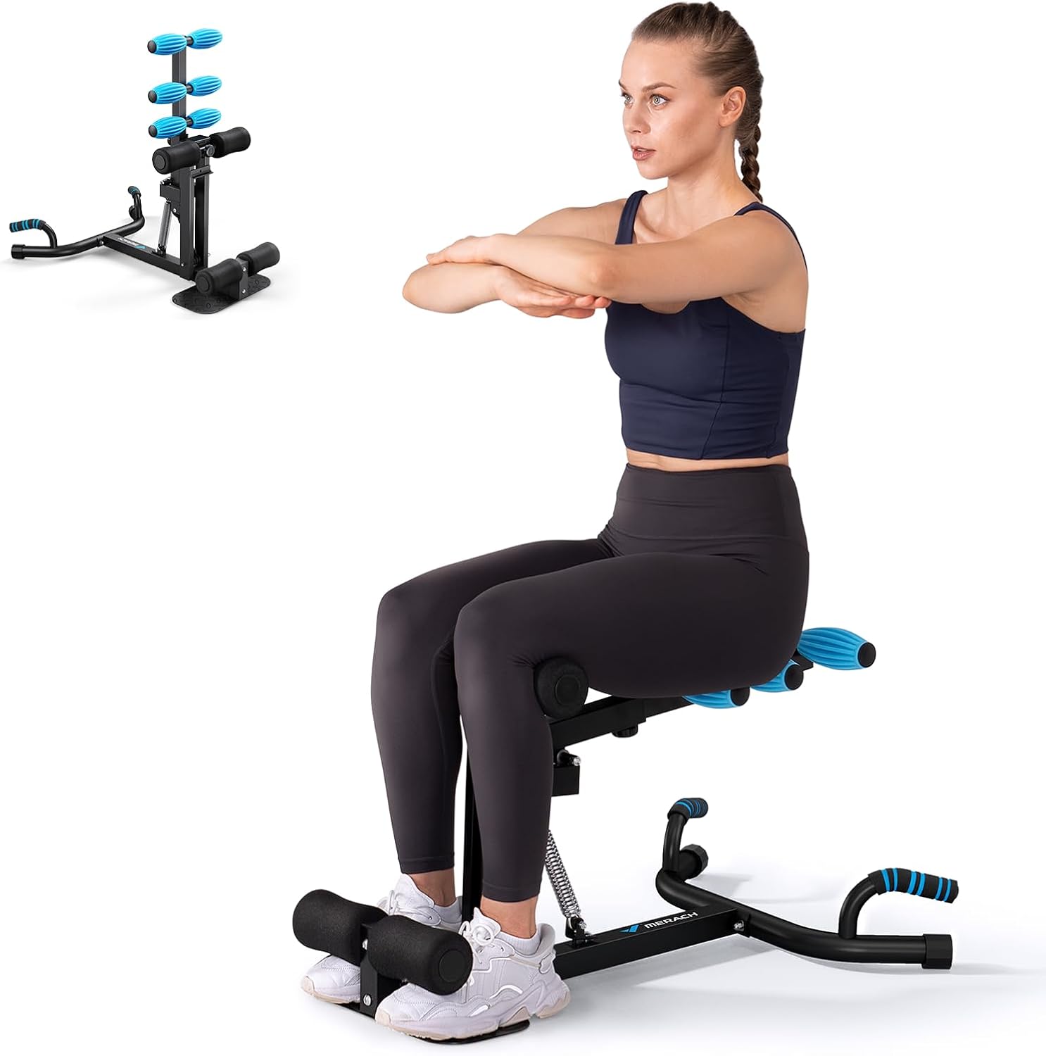 MERACH Deep Squat Machine, Adjustable Glutes Trainer Machine, Core Leg Push Up W...