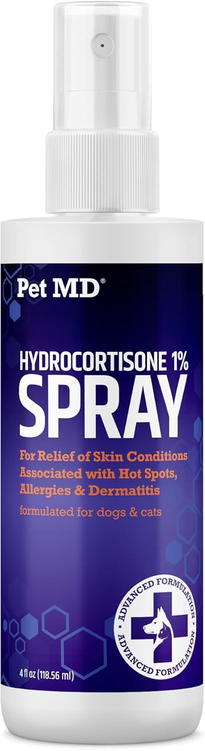 Pet MD Hydrocortisone Spray for Dogs, Cats, Horses - Itch Relief Spray & Hot Spo...