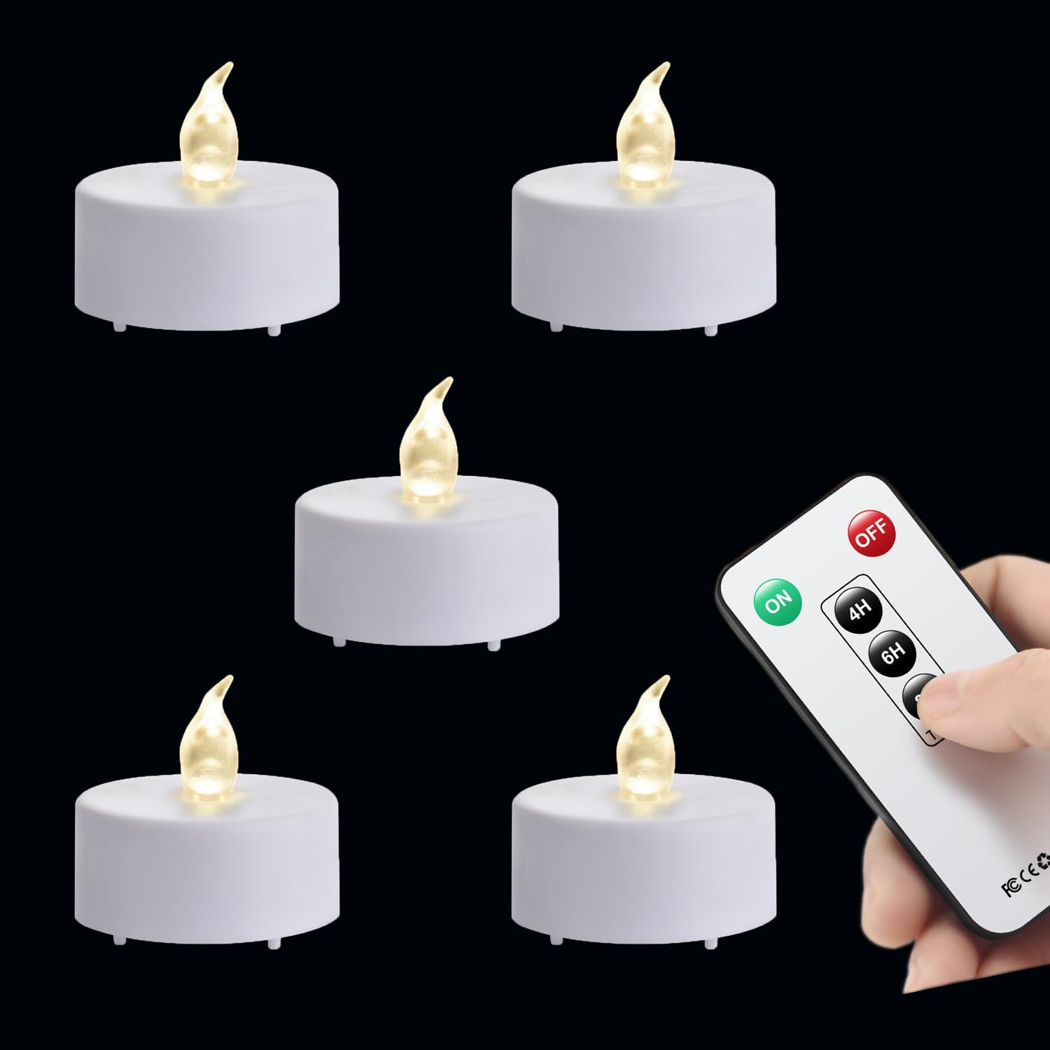 LED Tea Light Candles with Remote Control,5Pack Flickering Flameless Candle,Long...