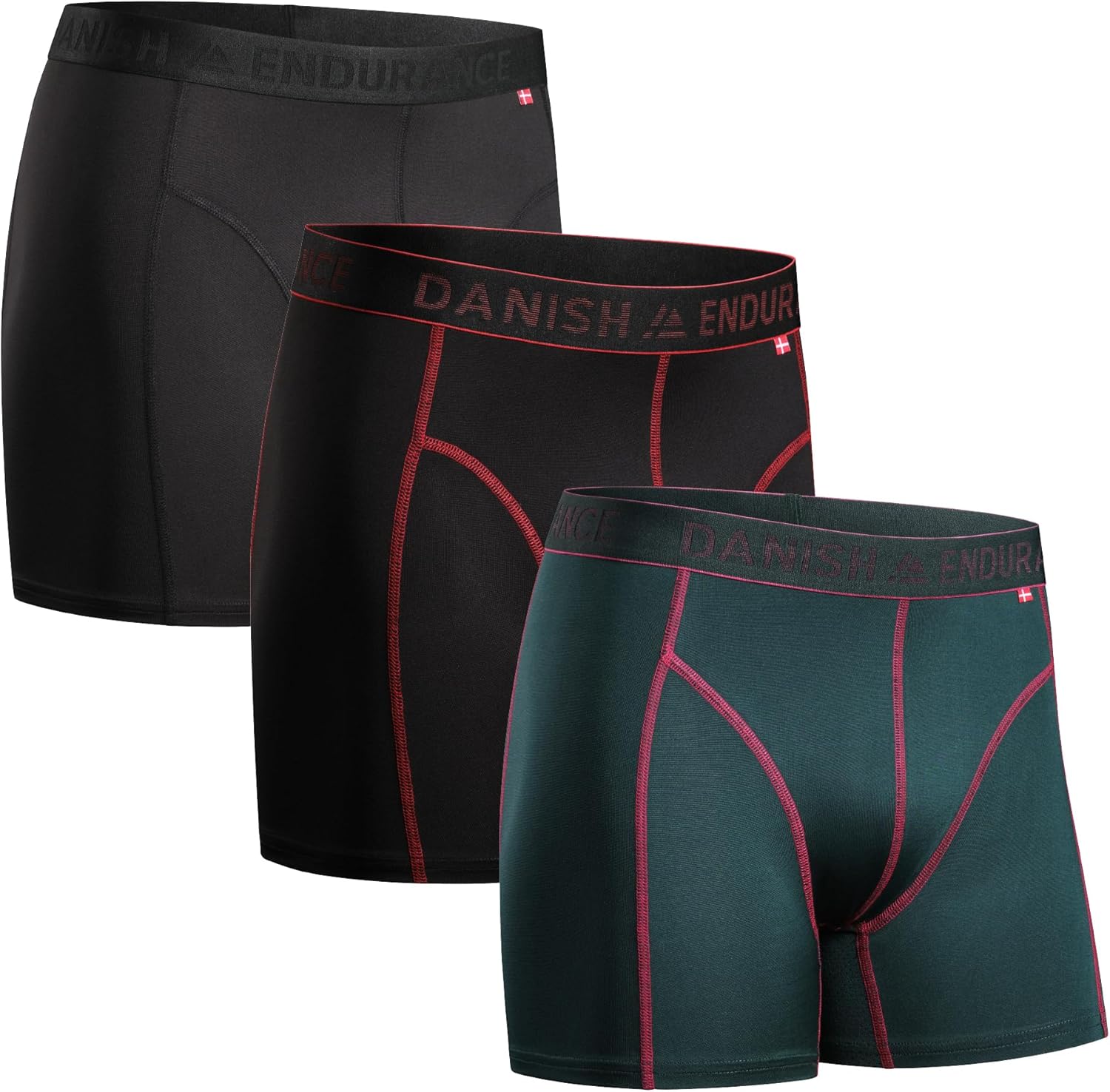 DANISH ENDURANCE Running Boxers Men, Anti Chafing Underwear, Long Leg or Regular...