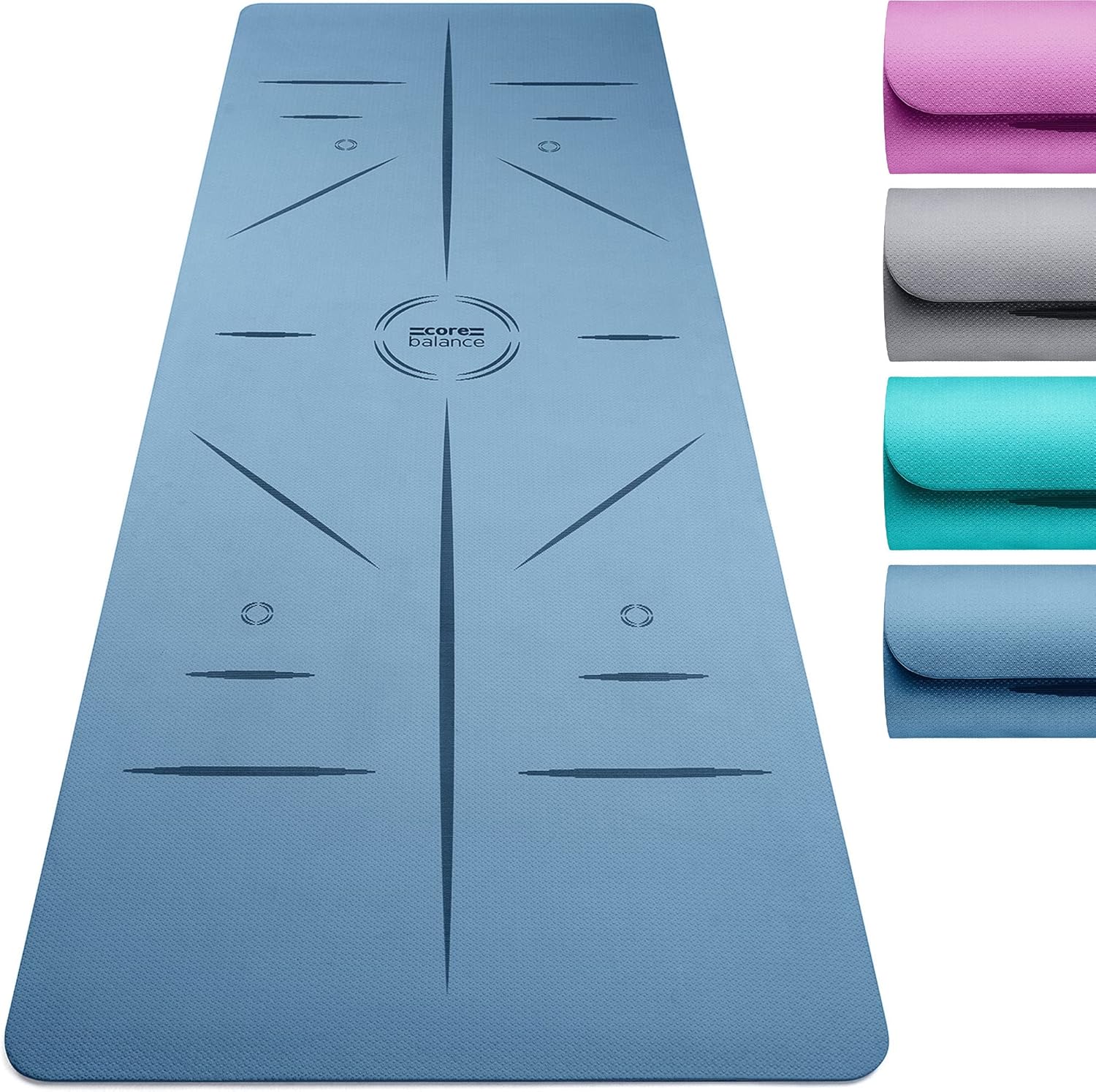 Core Balance Yoga Mat, Non Slip 6mm Thick TPE Foam for Gym Fitness Exercise Pila...