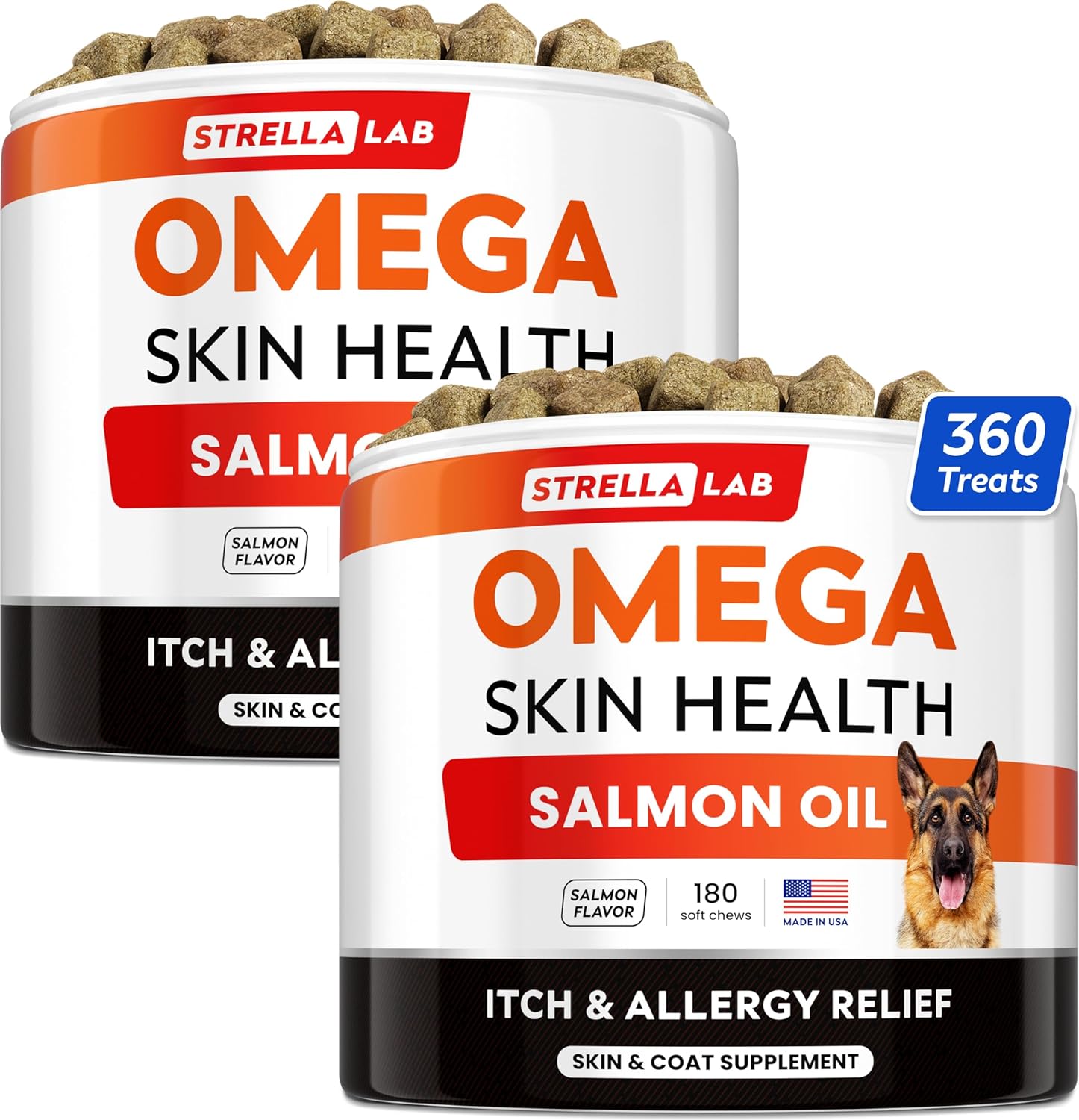 StrellaLab Omega 3 for Dogs - (360Ct) Fish Oil Tre...