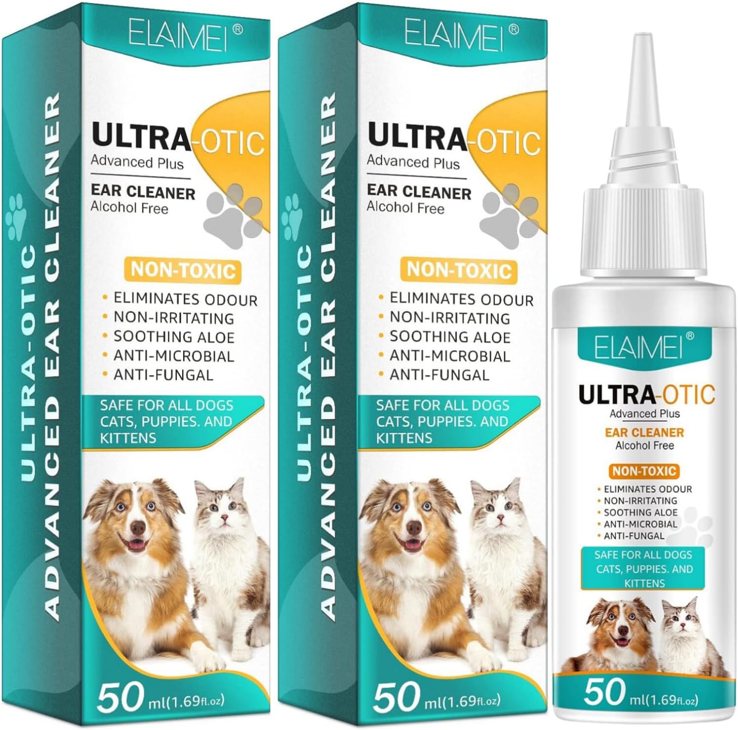 Sanrik Dog Ear Cleaner, Dog Ear Drops for Infection Antibiotics, Non-Toxic, Non...