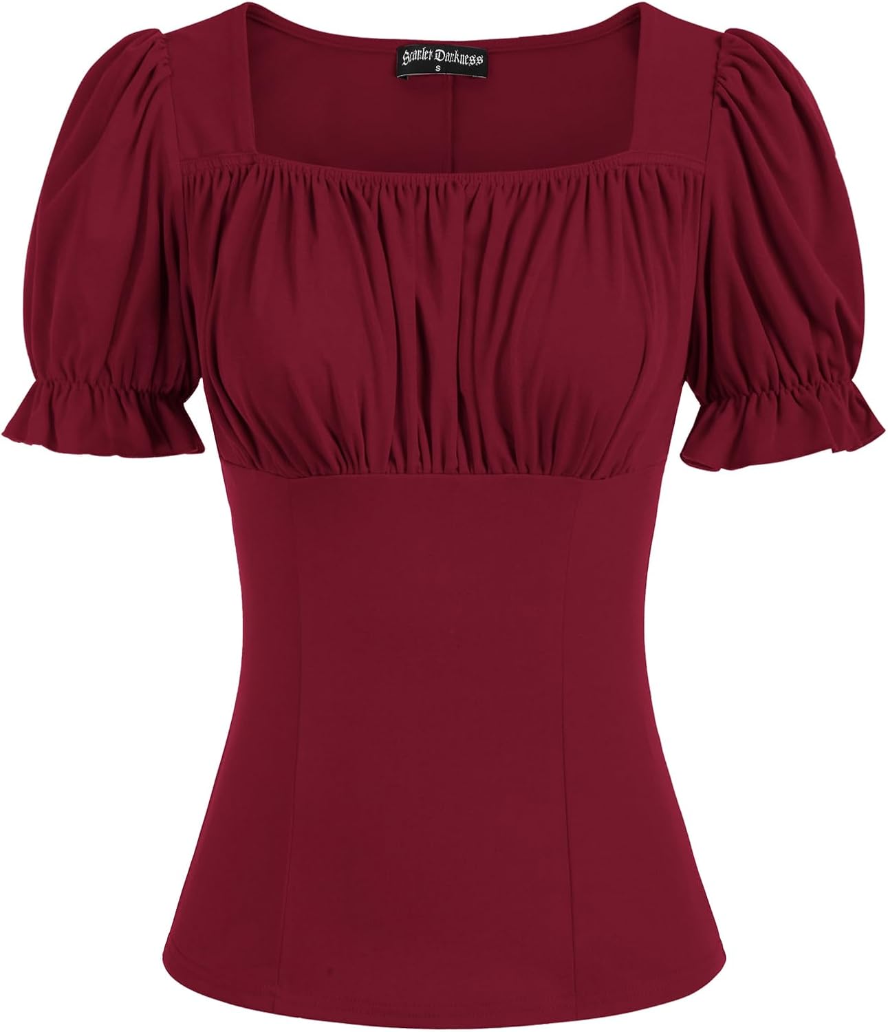 Scarlet Darkness Women's Renaissance Shirt Puff Sleeve Square Neck Vintage Blous...
