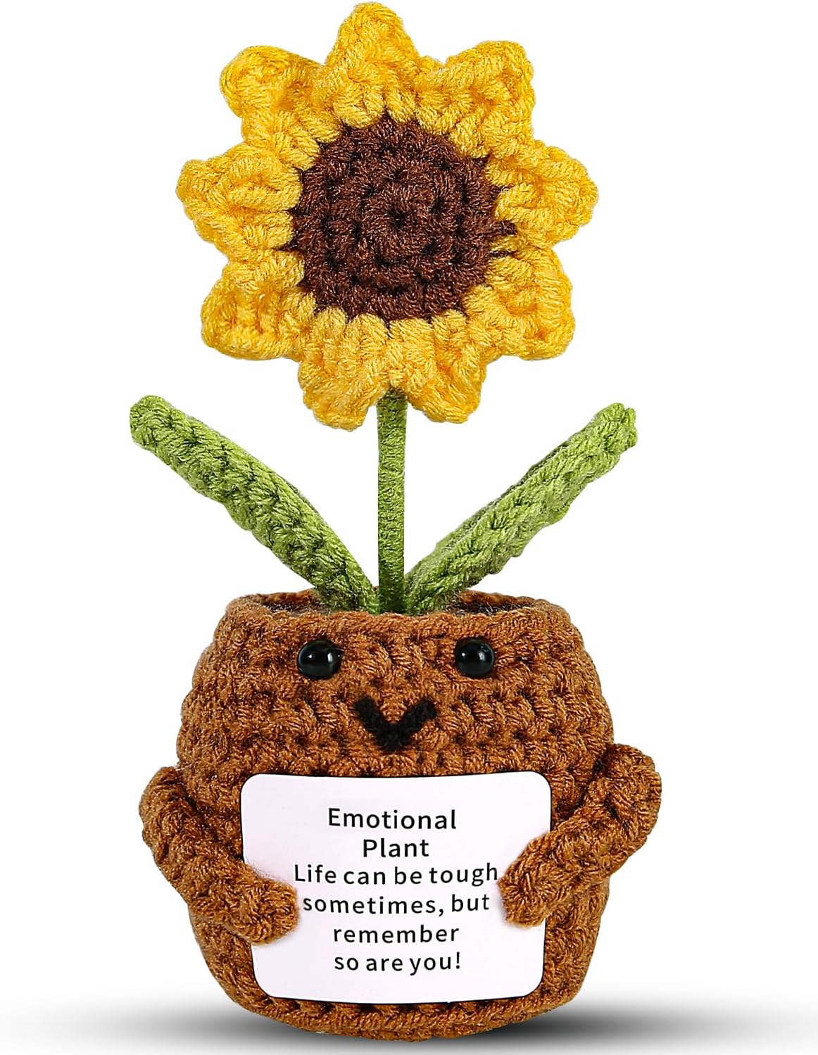 Mini Funny Positive Potato, 3 inch Knitted Doll with Positive Card for Cheer Up...