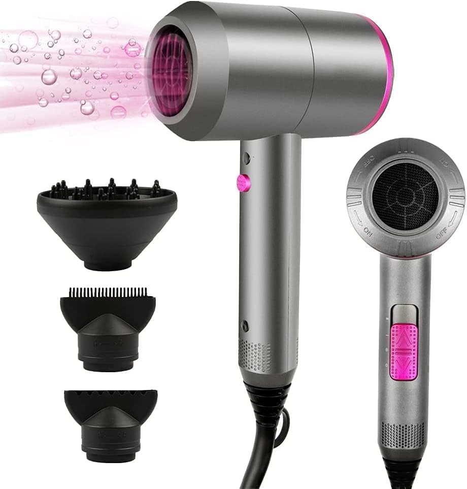 HappyGoo Hair Dryer Professional Ionic Hairdryer with 2 Speed 3 Heat Setting, Co...