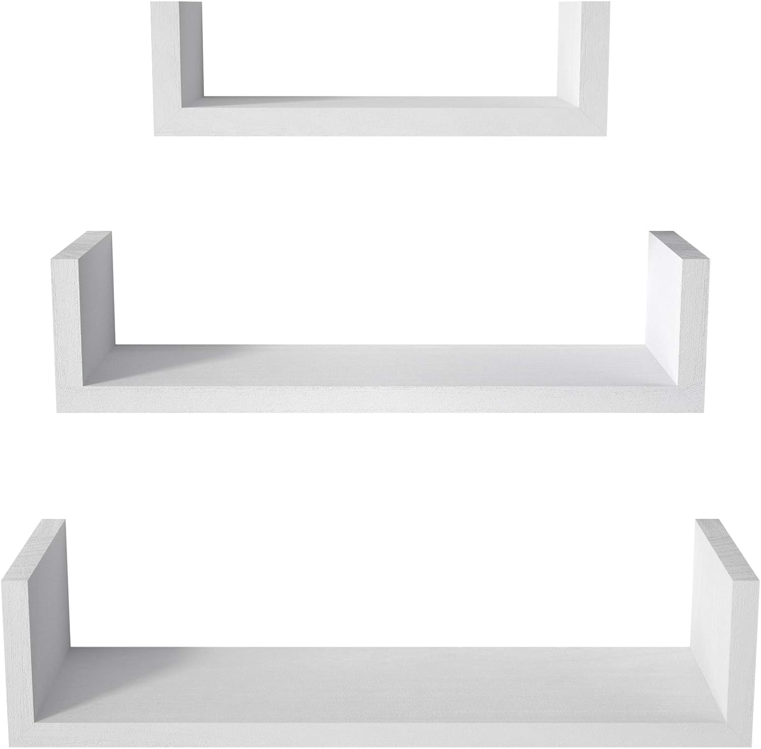 SRIWATANA Floating Shelves Wall Mounted, Solid Wood Wall Shelves, White 1.white