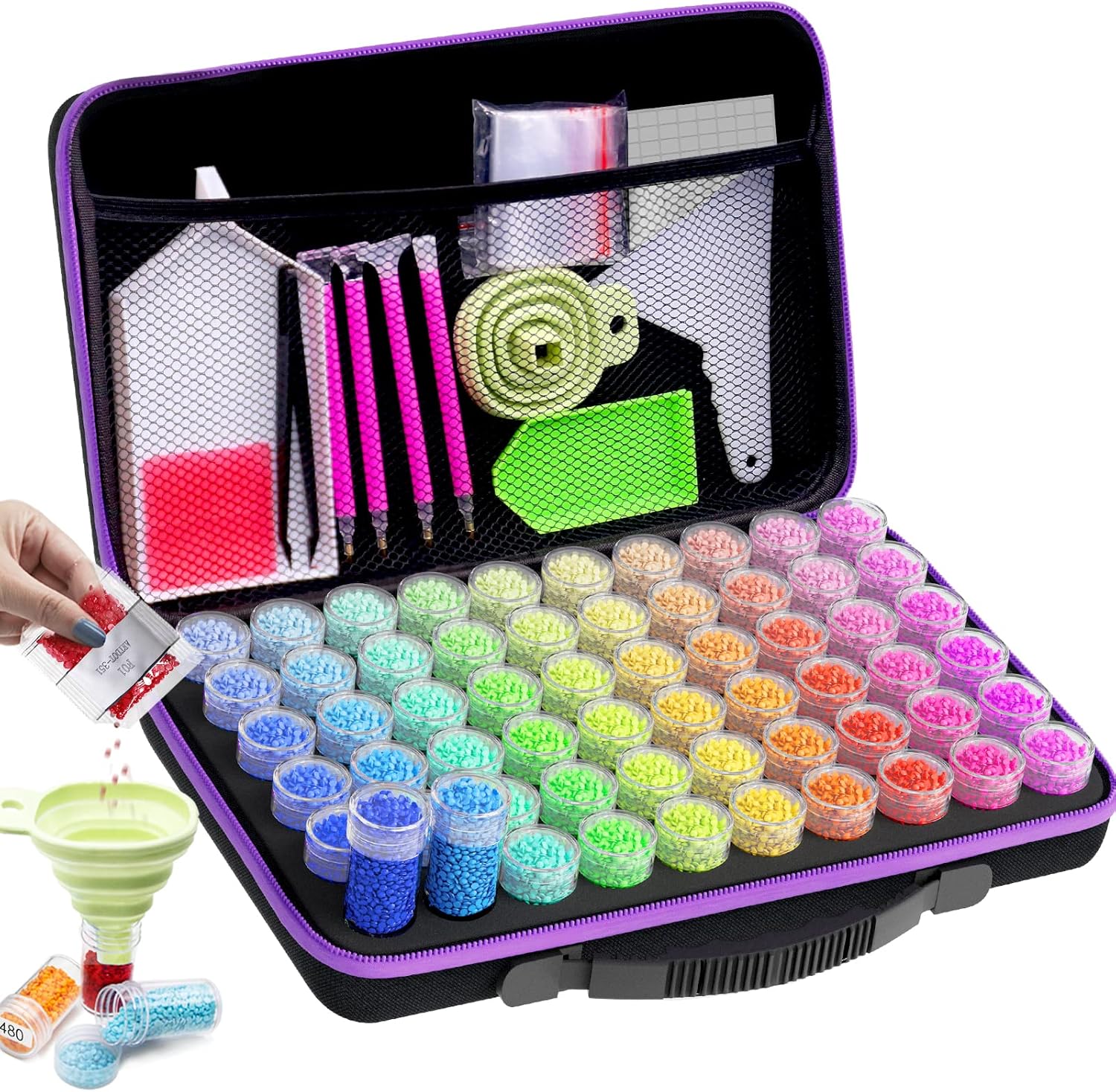 ARTDOT 60 Slots Storage Container for Diamond Art Kits for Adults,Portable Bead...