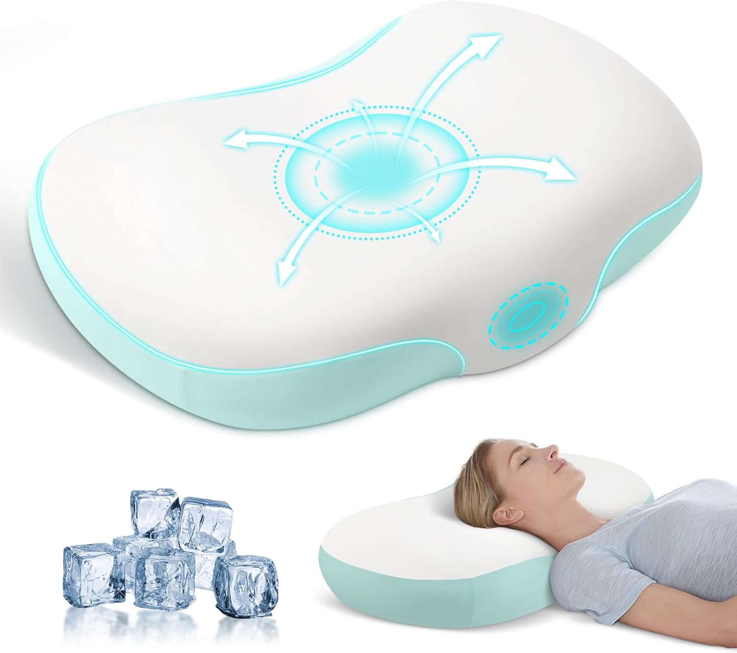 JINXIA Memory Foam Cloud Shape Pillow,Orthopedic Cervical Pillow for Shoulder Pa...