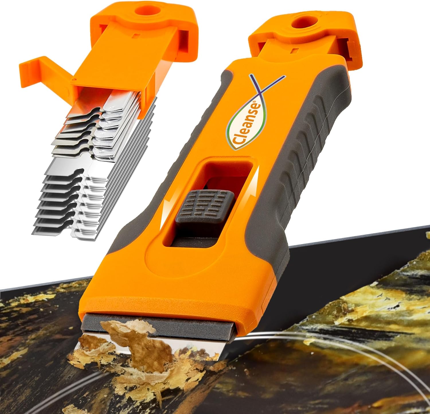 Razor Blade Scraper Tool with 15pcs Extra Blades, Cleaning Razor Scraper for Gla...