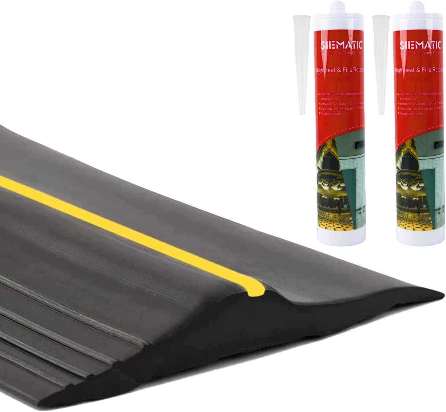 ToLanbbt 16.5Ft/5M Universal Garage Threshold Seal Strip with 300ml Black Sealan...