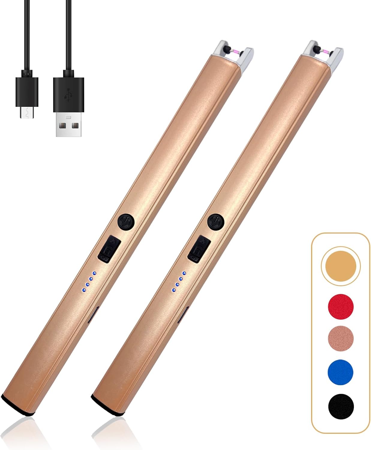 2 PCS Candle Lighter,Windproof Flameless Electric Lighter with LED Power Display...