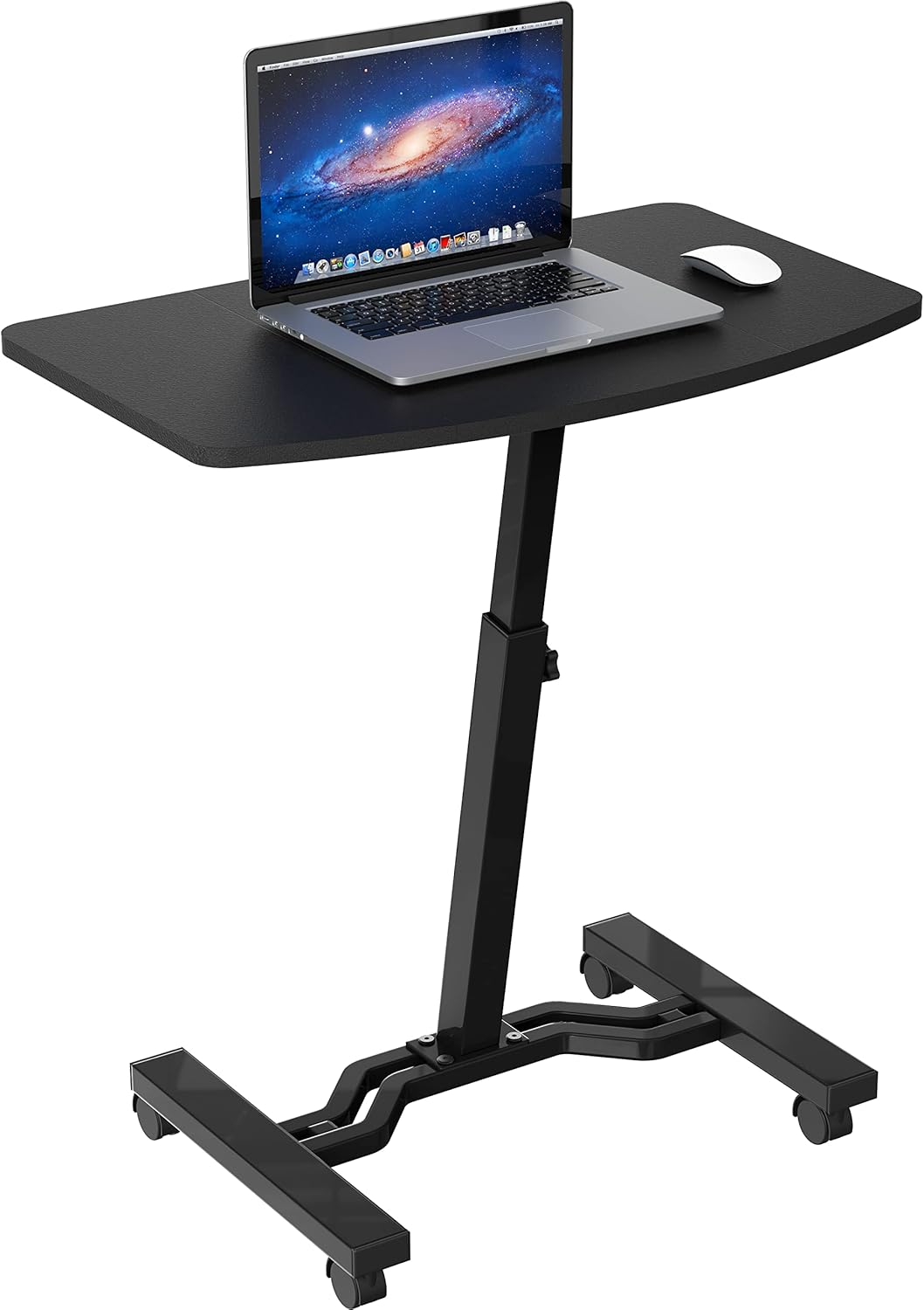 SHW Height Adjustable Mobile Laptop Stand Desk Rolling Cart, Height Adjustable f...