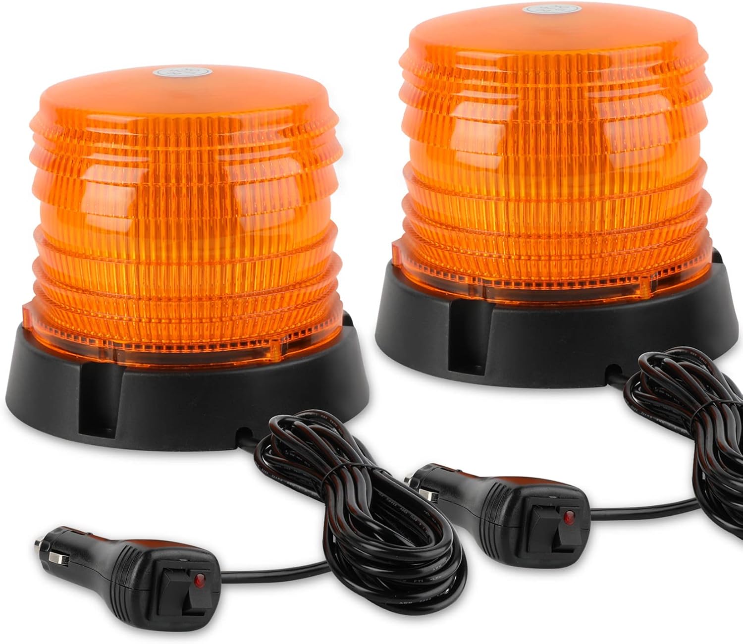 ASPL 2pcs LED Warning Flash Beacon Lights, 60 LED Amber Warning Safety Flashing...
