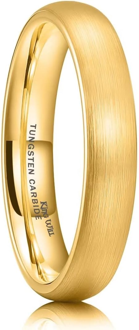 King Will GLORY Men's 4mm 6mm 8mm Gold RoseGold Plated High Polished Comfort Fit...