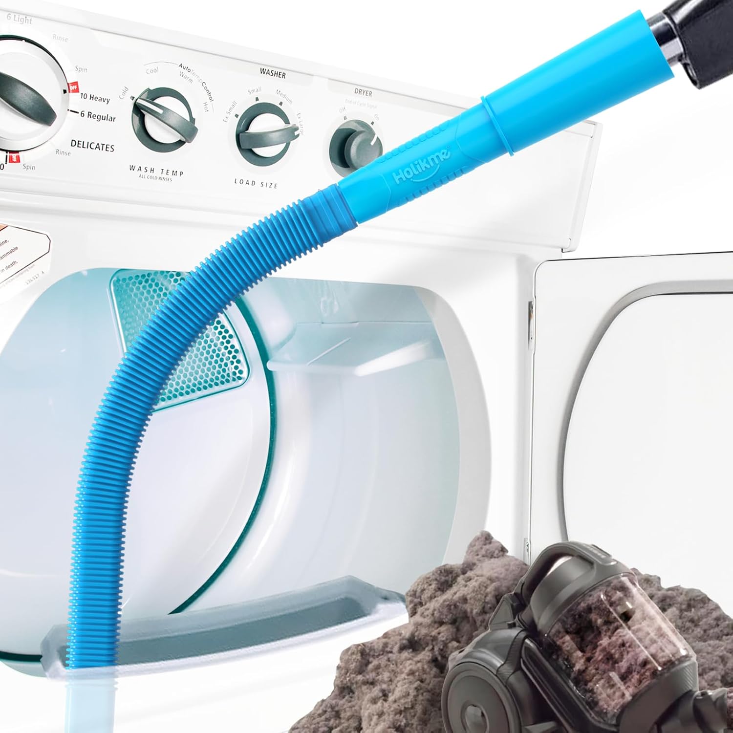 Holikme Dryer Vent Cleaner Kit Vacuum Hose Attachment Brush, Lint Remover, Dryer...