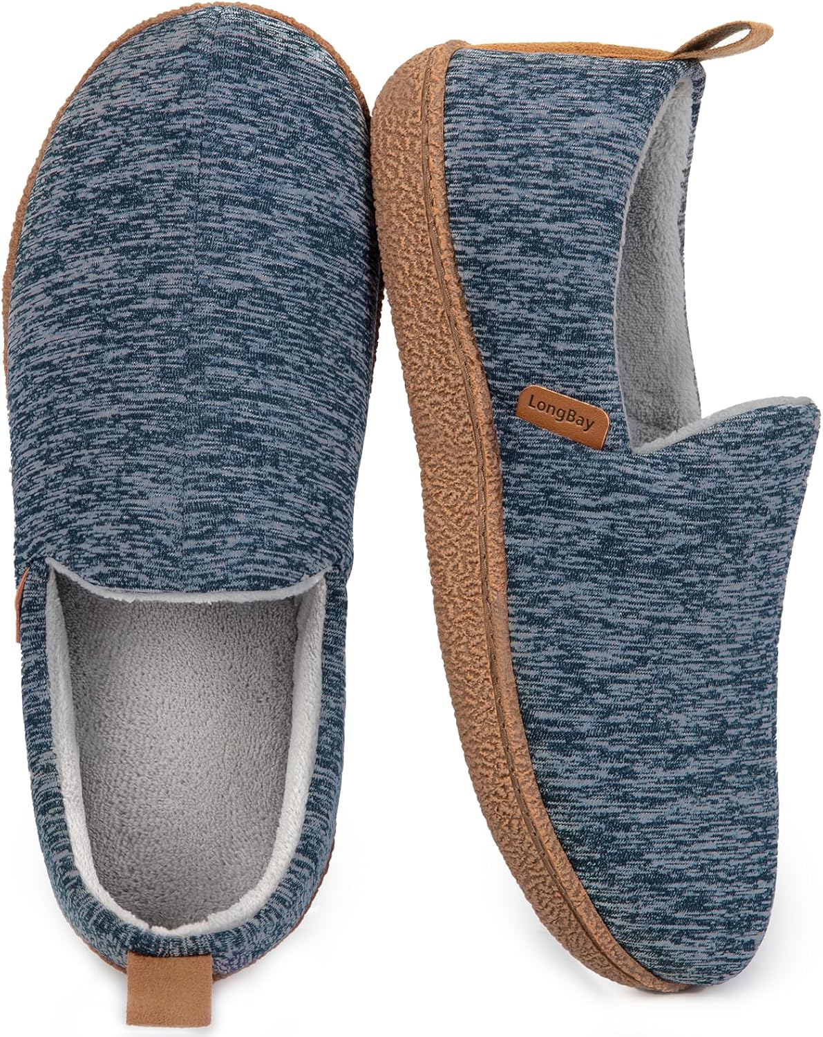 LongBay Women's Memory Foam House Shoes Cozy Brushed Jersey Slippers for Indoor...